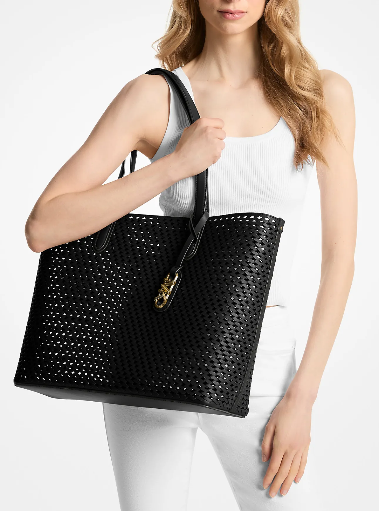 Eliza Extra-Large Hand-Woven Leather Tote Bag