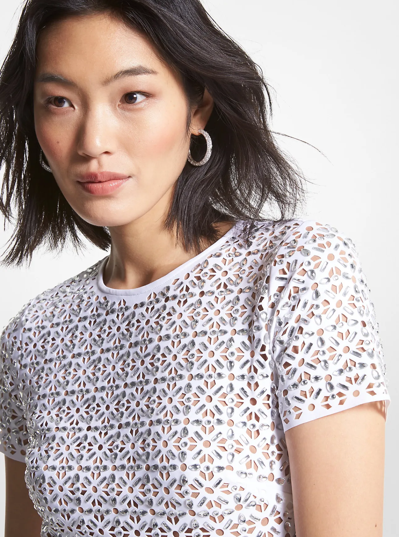 Embellished Laser Cut Scuba Dress