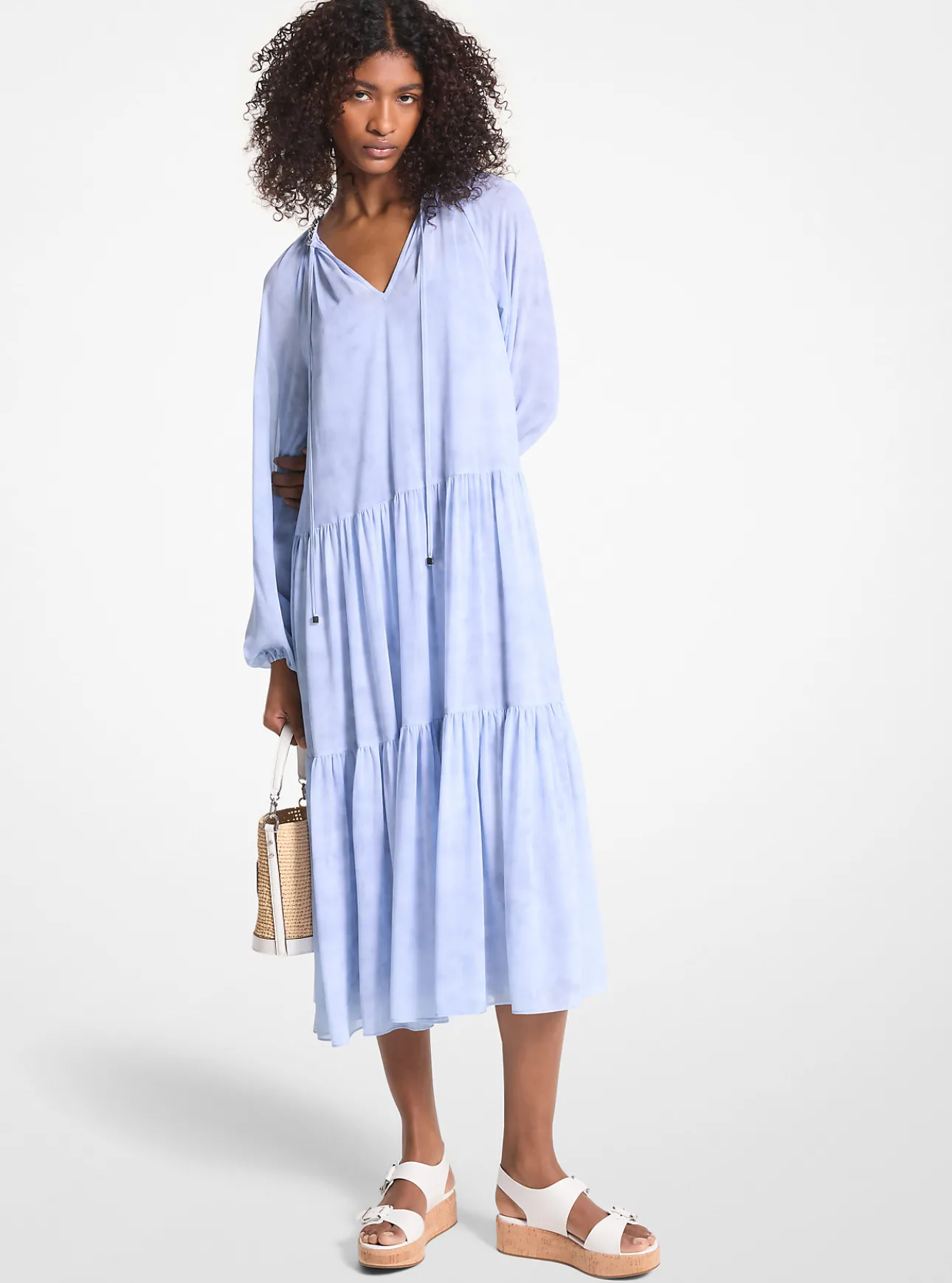 Embellished Printed Georgette Dress