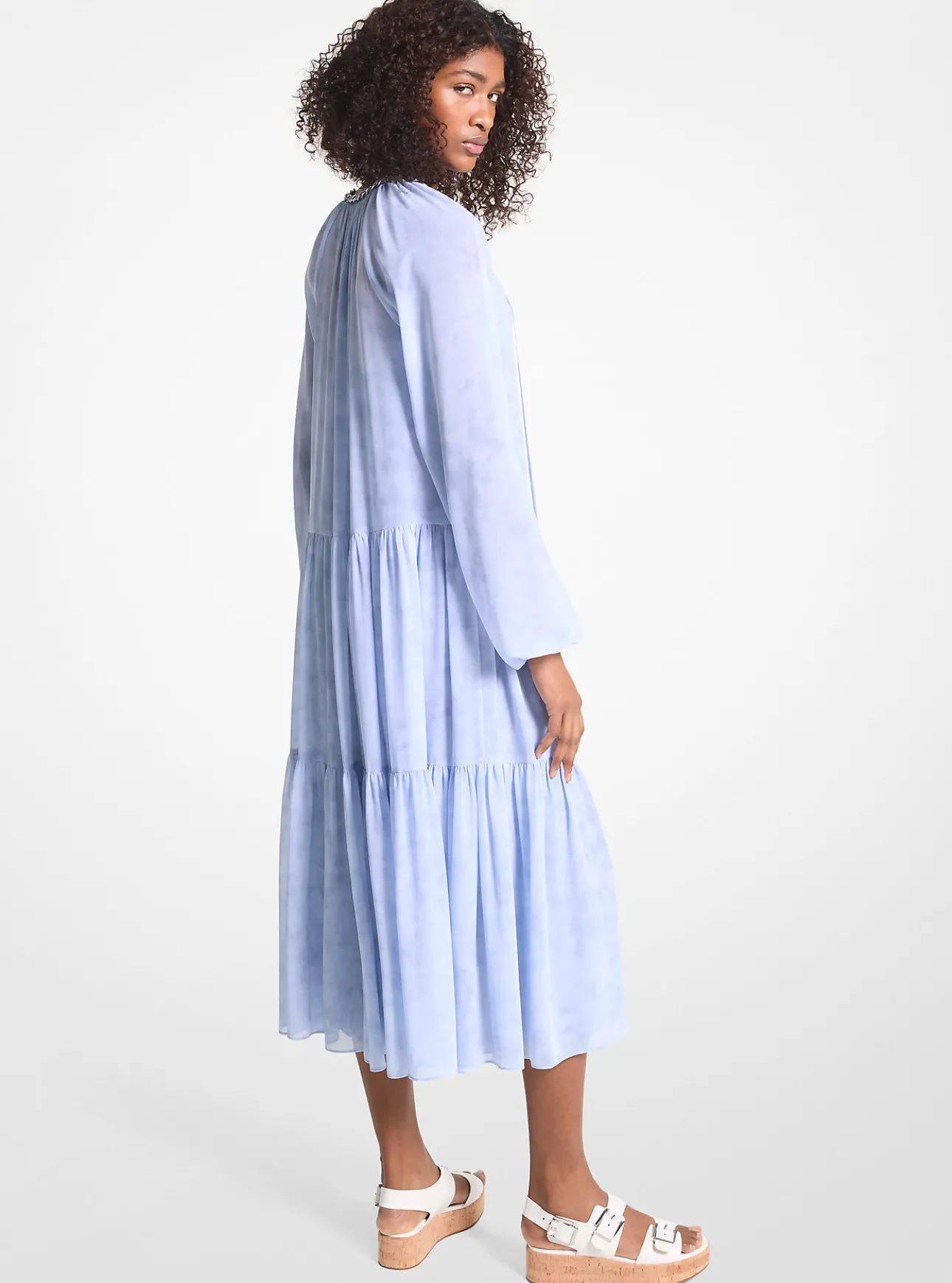 Embellished Printed Georgette Dress