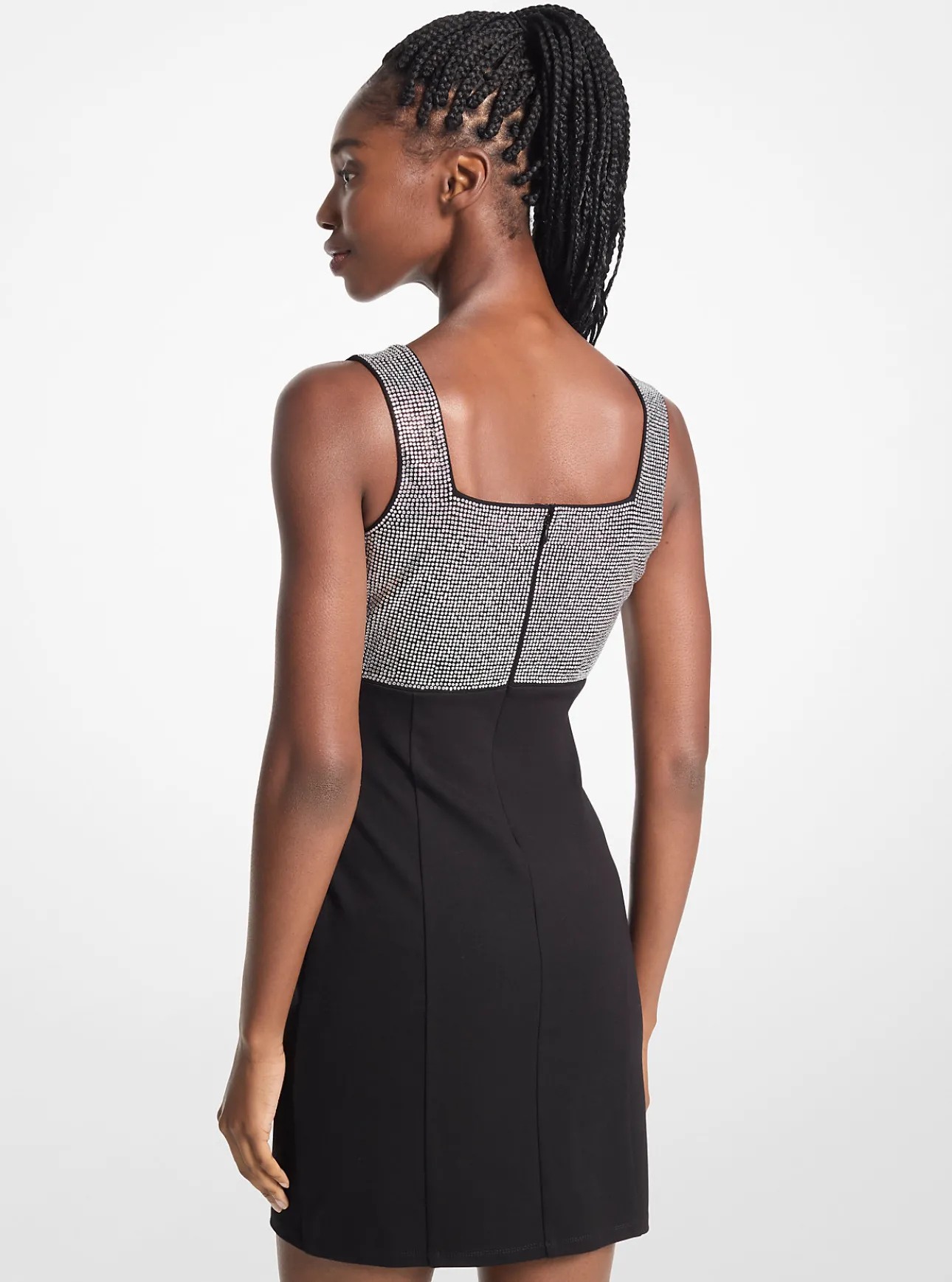 Embellished Stretch Viscose Mini Dress