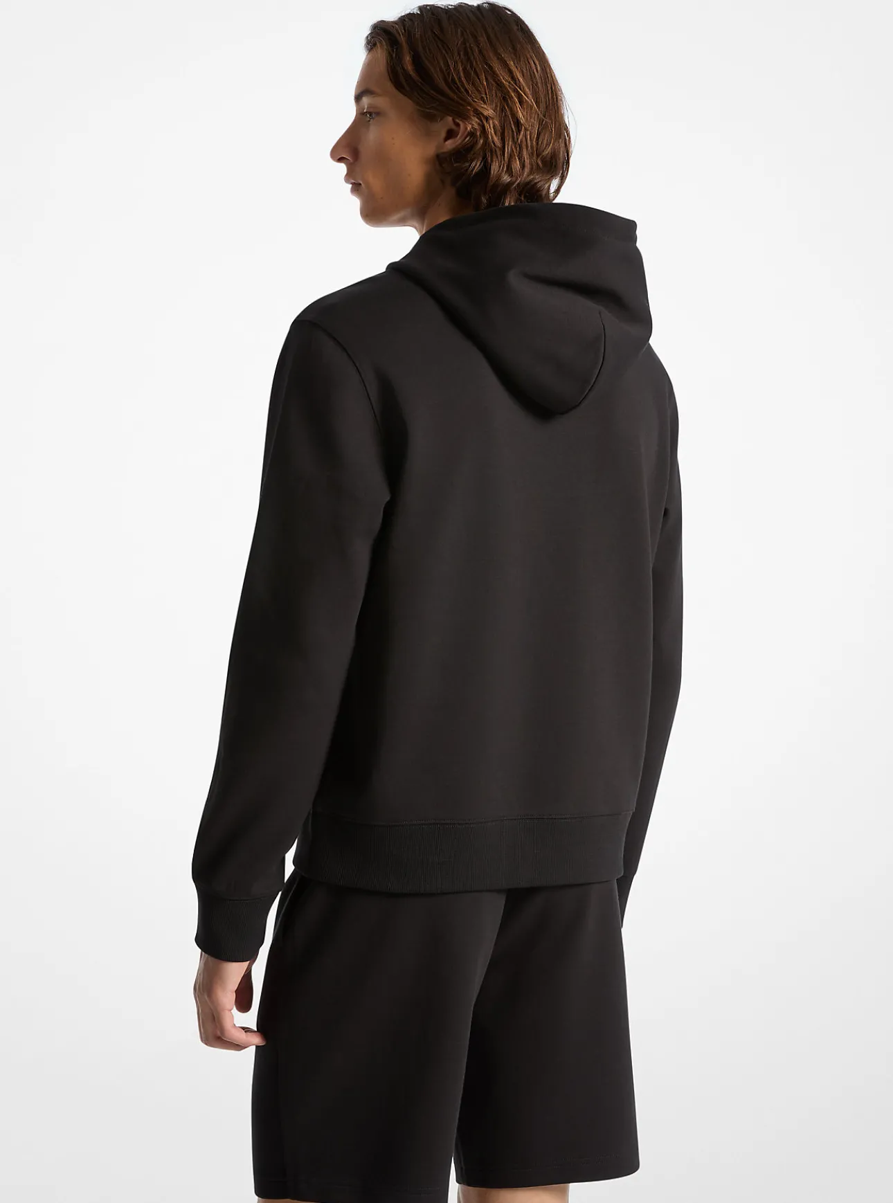 Embossed Logo Cotton Blend Hoodie