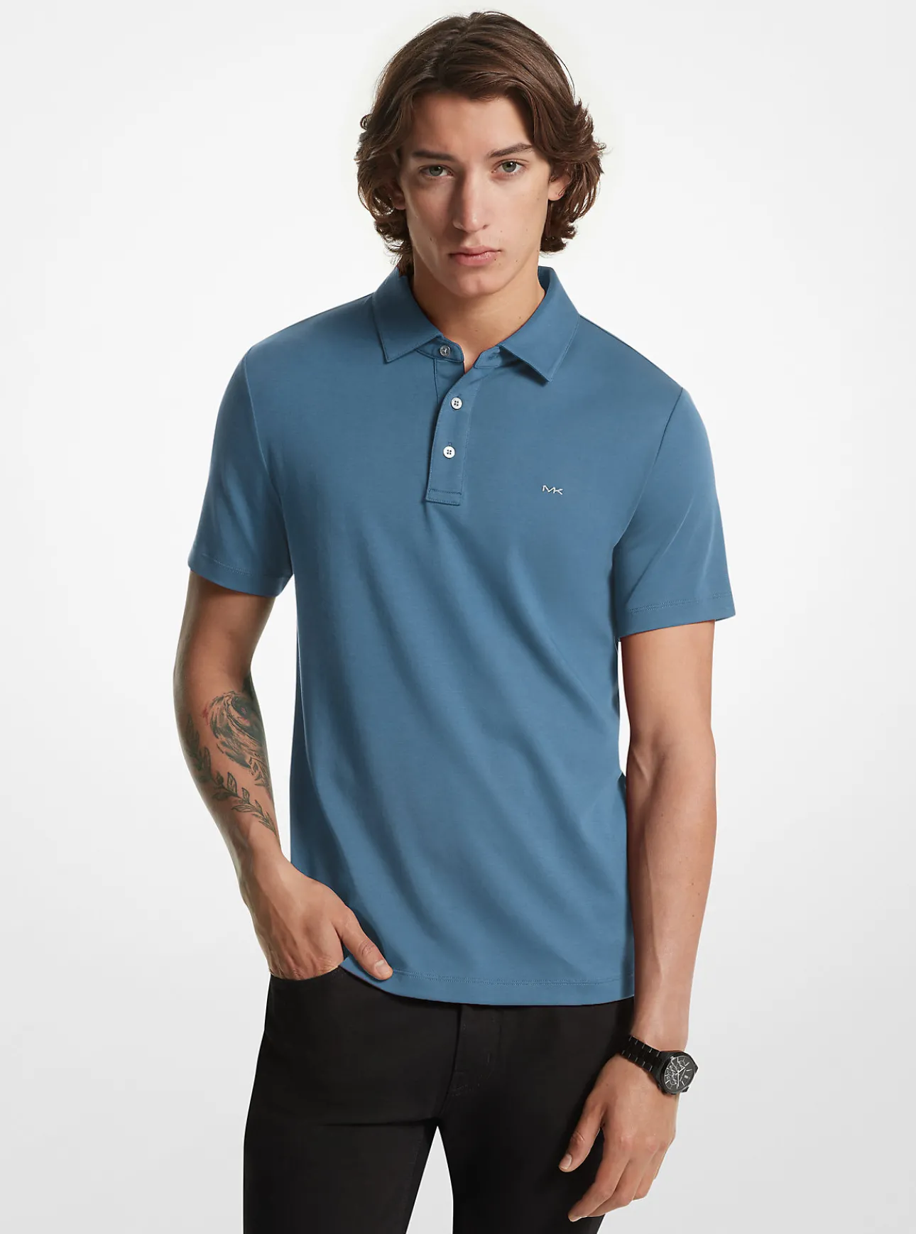 Embroidered Logo Cotton Polo Shirt