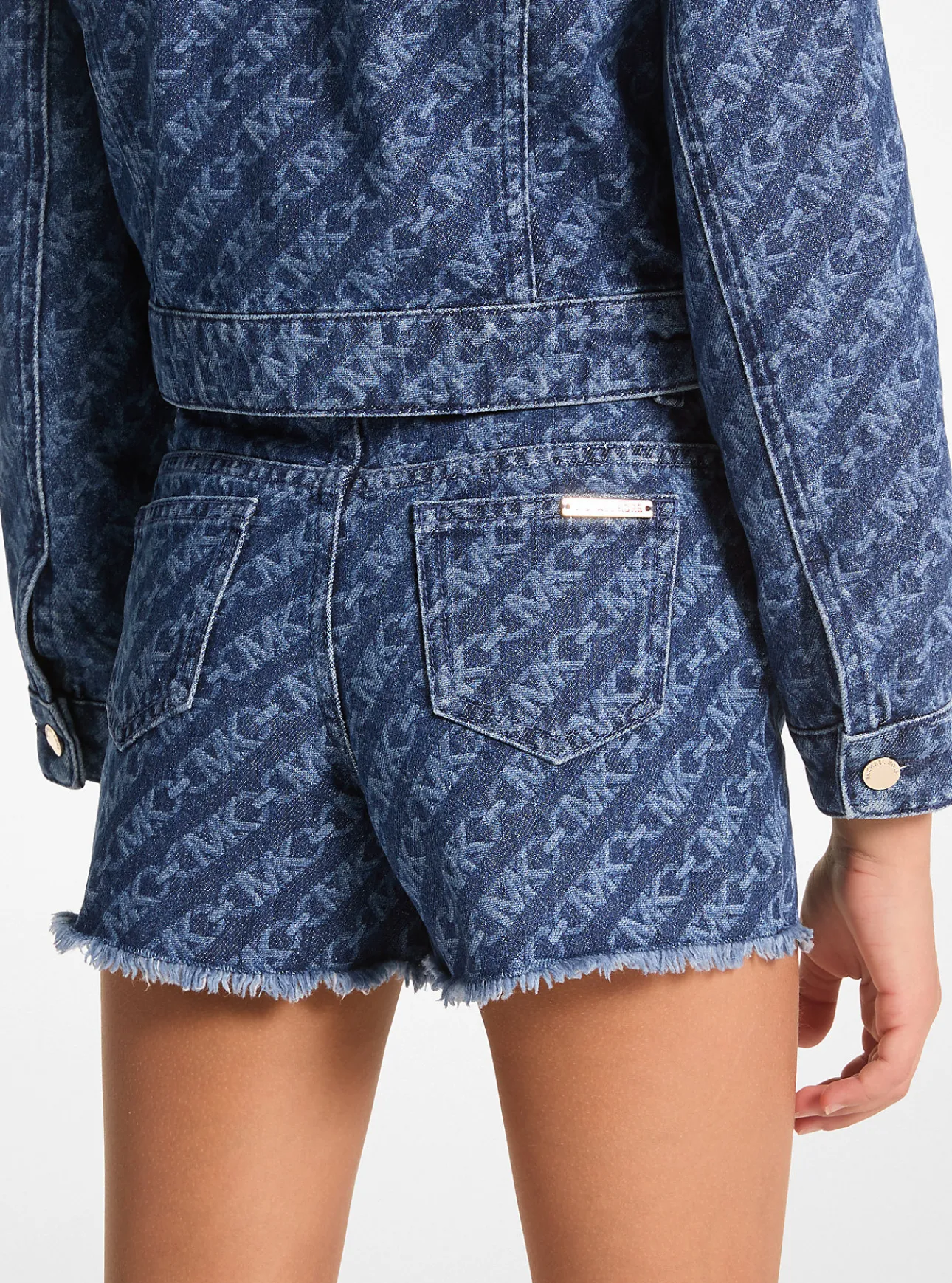 Empire Logo Print Denim Short