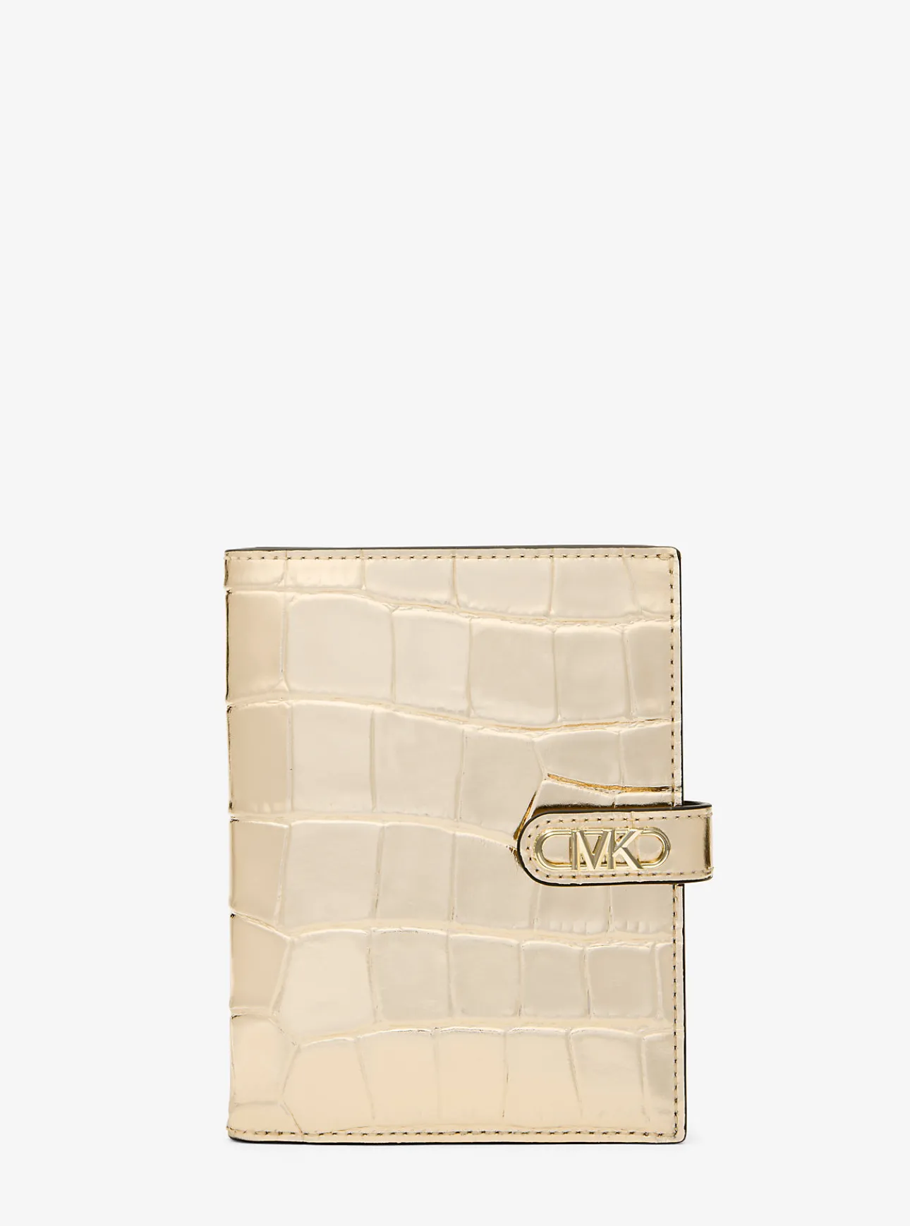 Empire Metallic Crocodile Embossed Leather Passport Wallet