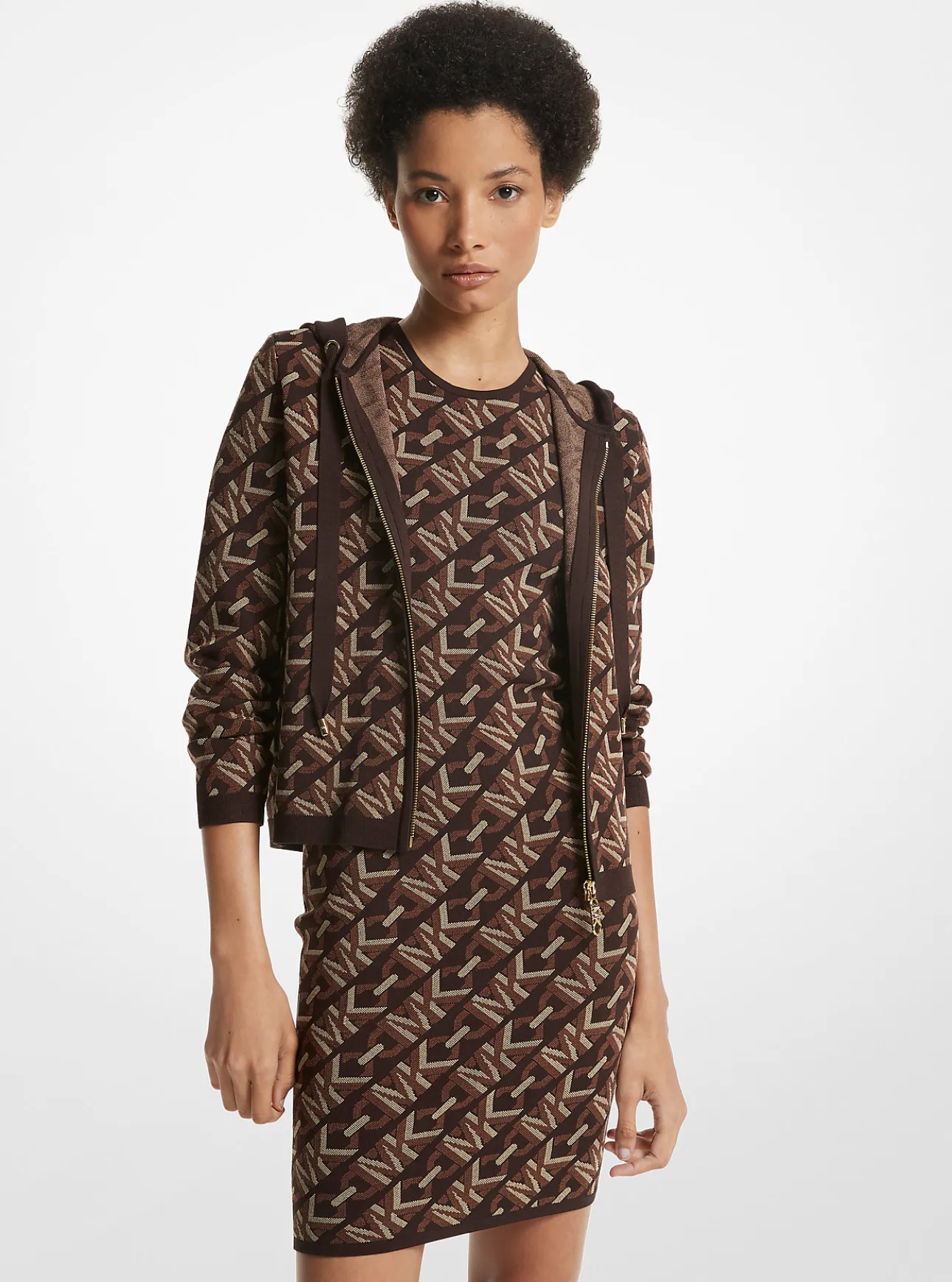 Empire Signature Logo Jacquard Zip-Up Hoodie