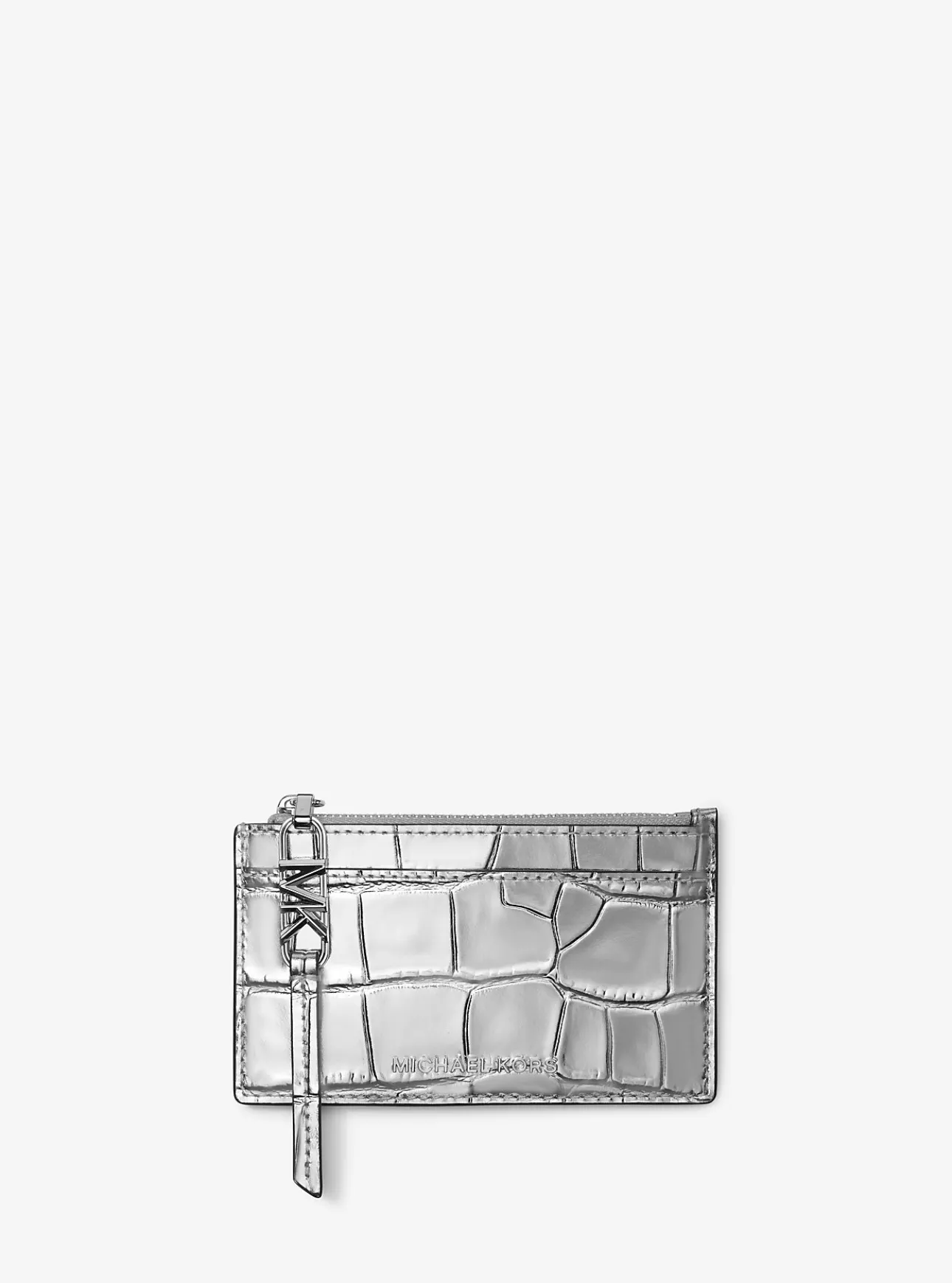 Empire Small Metallic Crocodile Embossed Leather Card Case