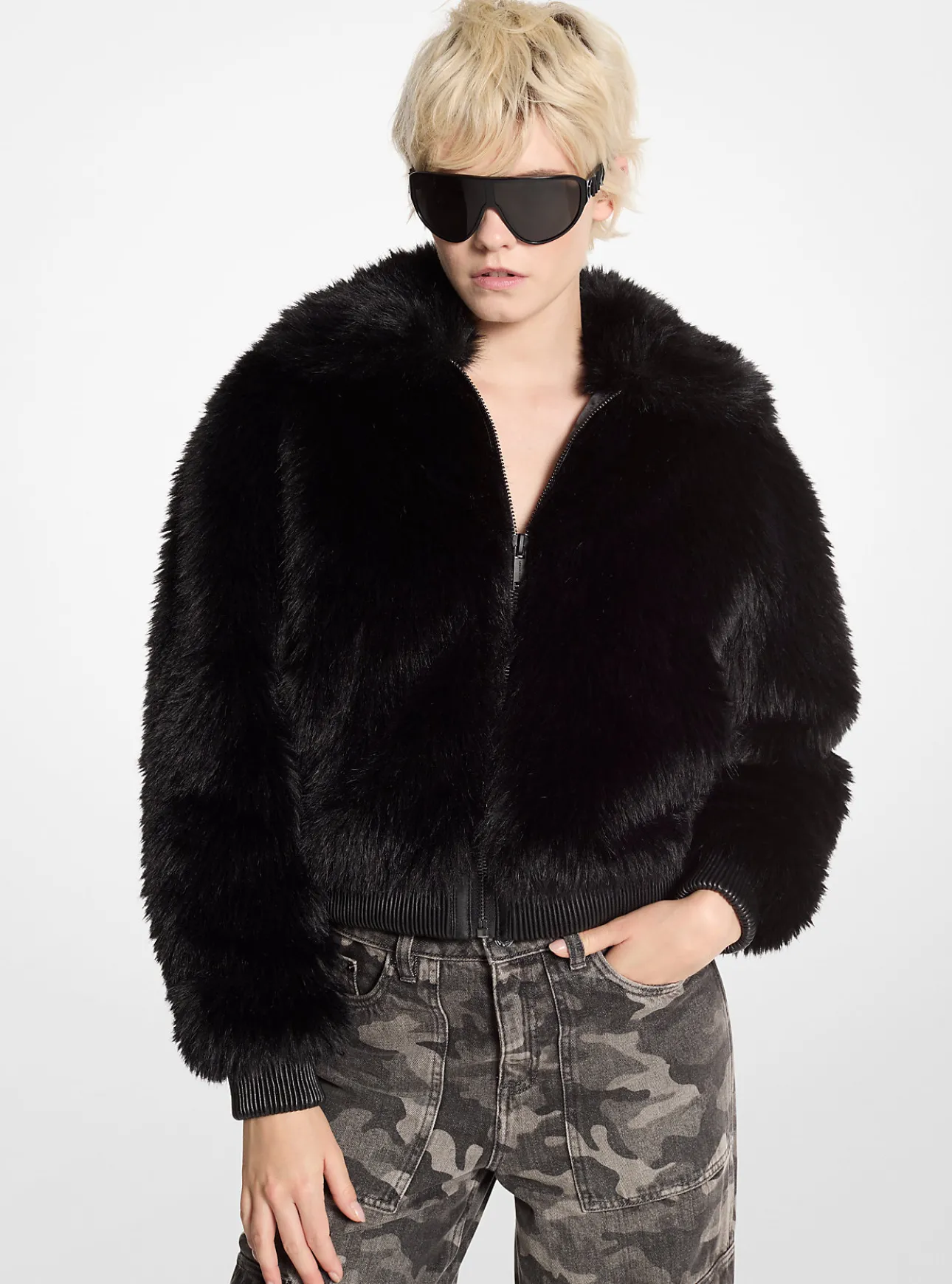 Faux Fur Bomber Jacket