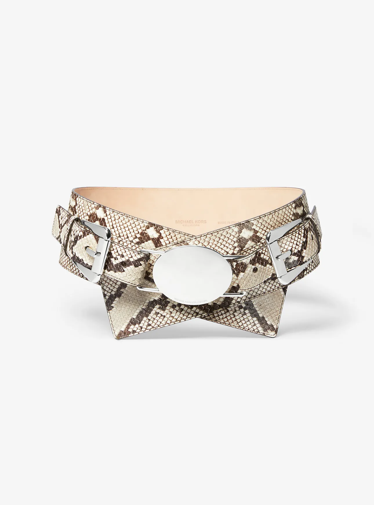 Gloria Python Embossed Leather Belt