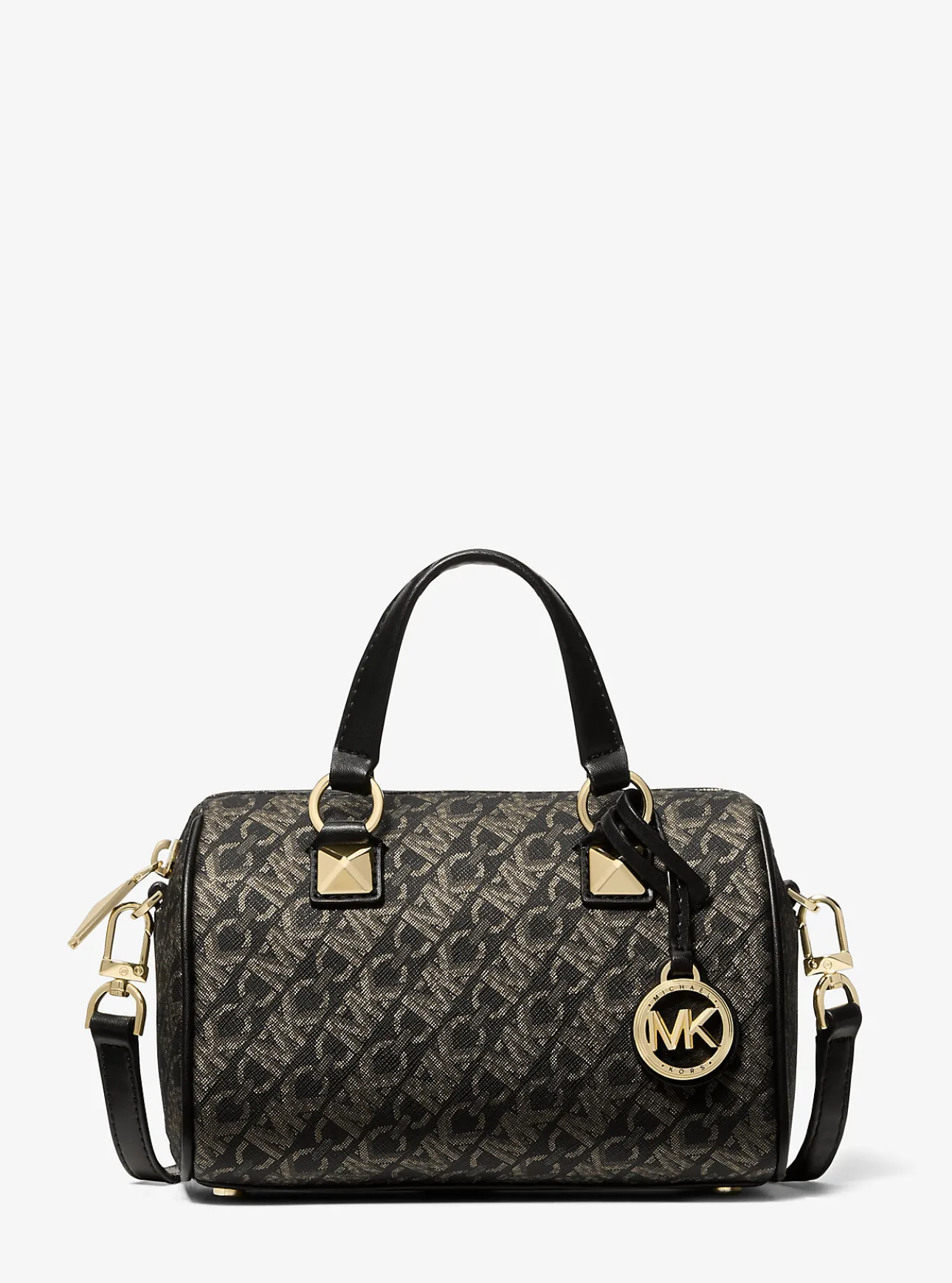 Grayson Small Metallic Empire Monogram Duffel Crossbody Bag