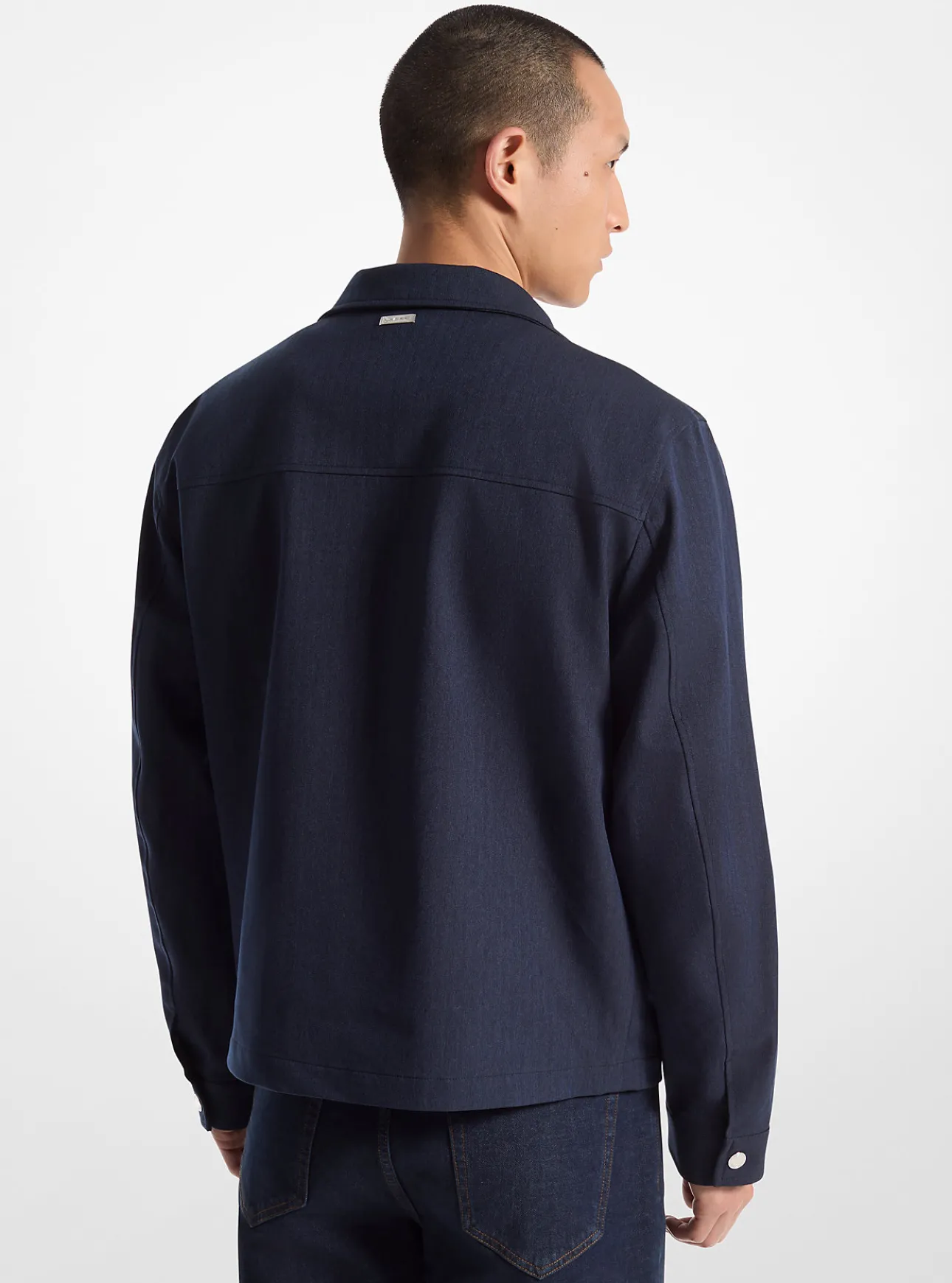 Herringbone Mixed-Media Jacket