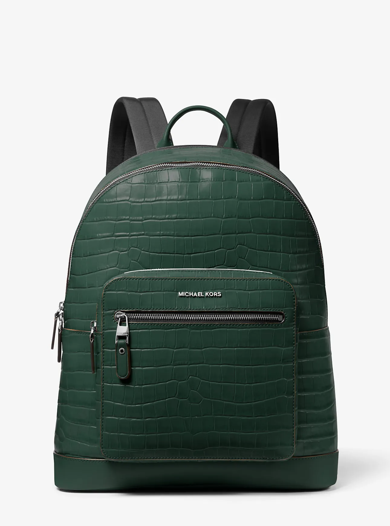 Hudson Crocodile Embossed Leather Commuter Backpack