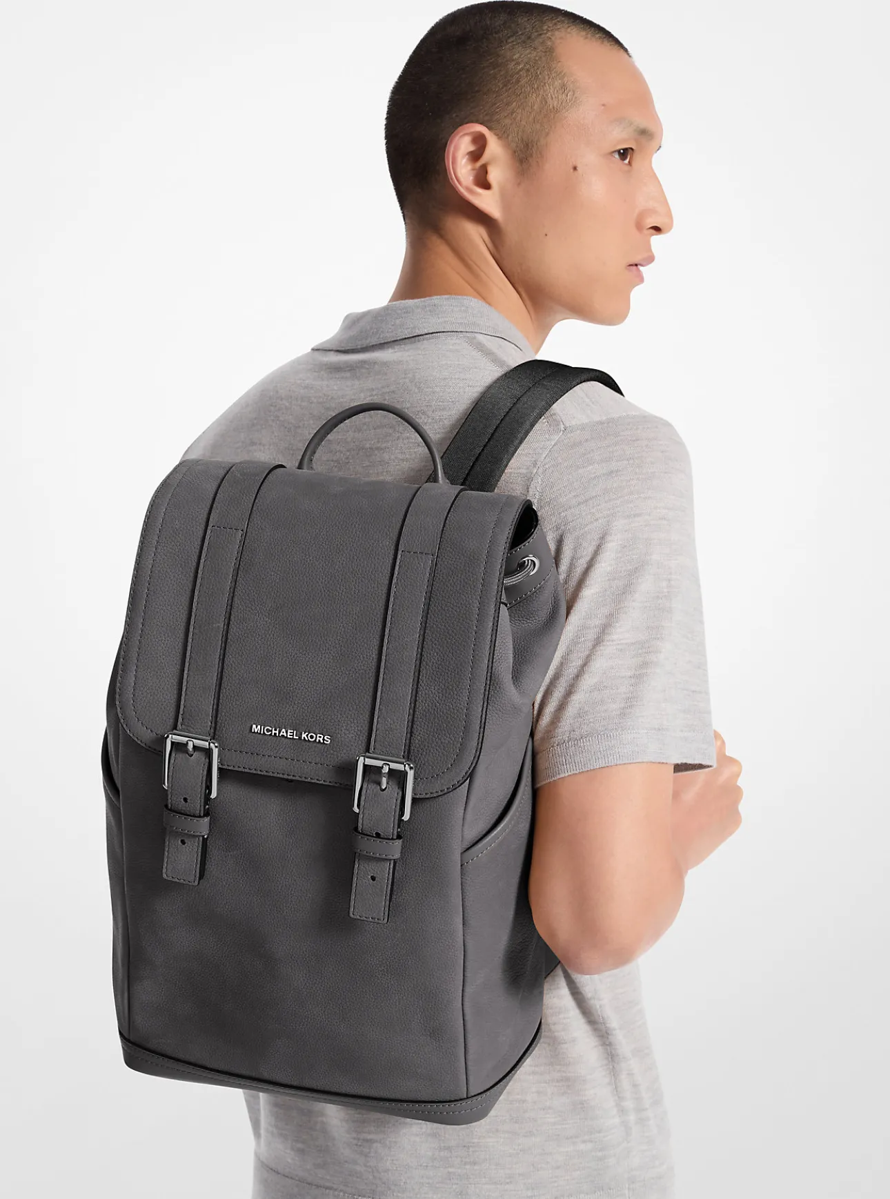 Hudson Medium Pebbled Leather Backpack