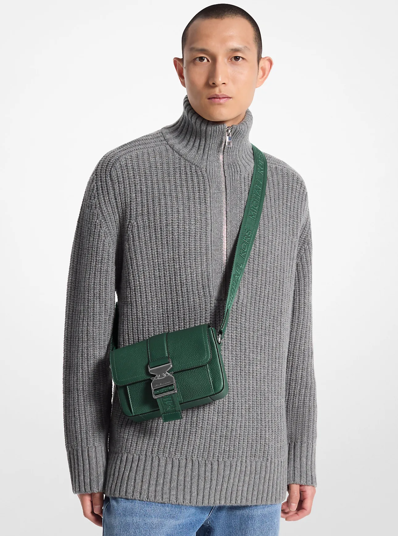 Hudson Pebbled Leather Crossbody Bag