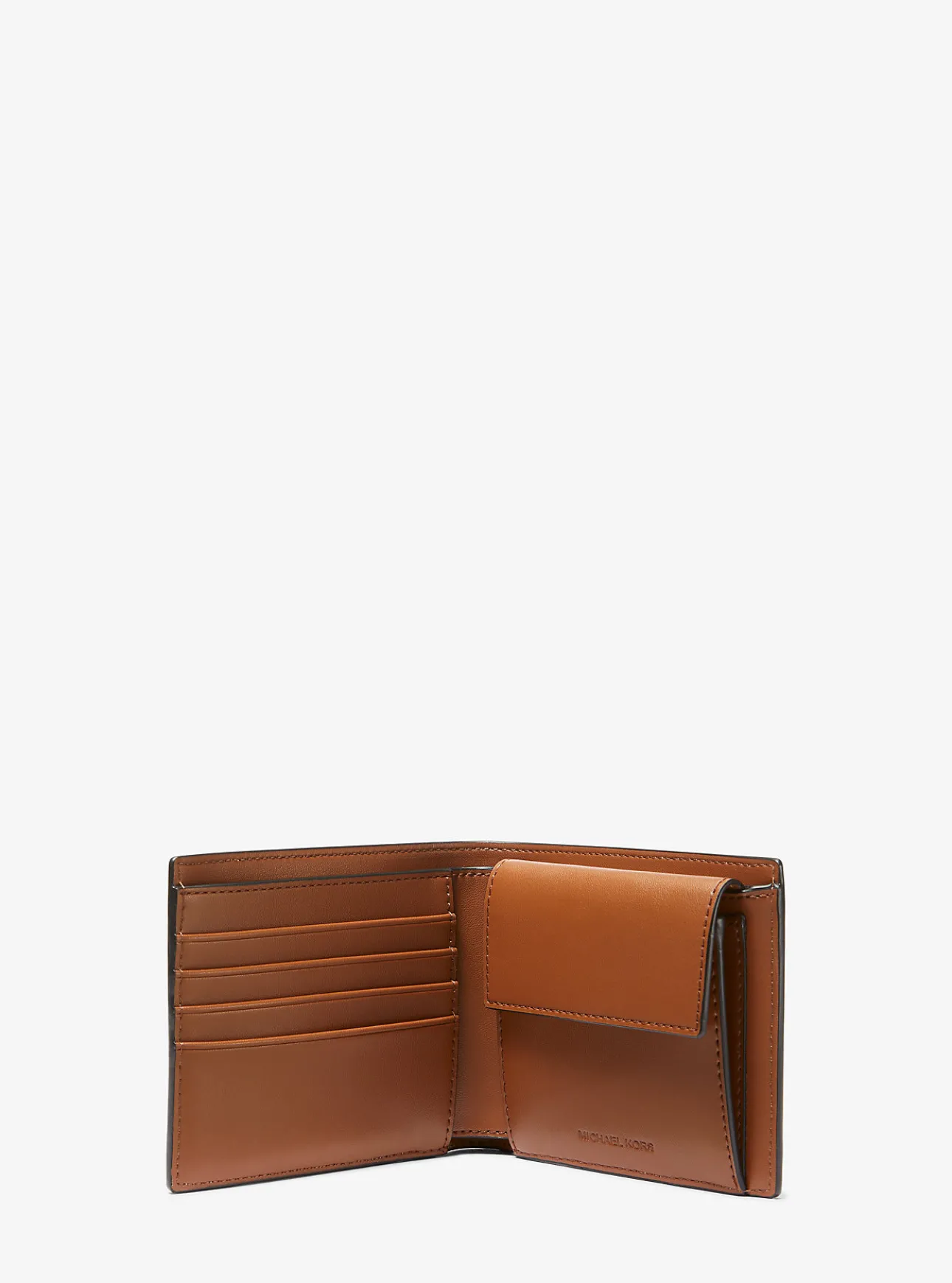 Hudson Pebbled Leather Billfold Wallet With Coin Pouch