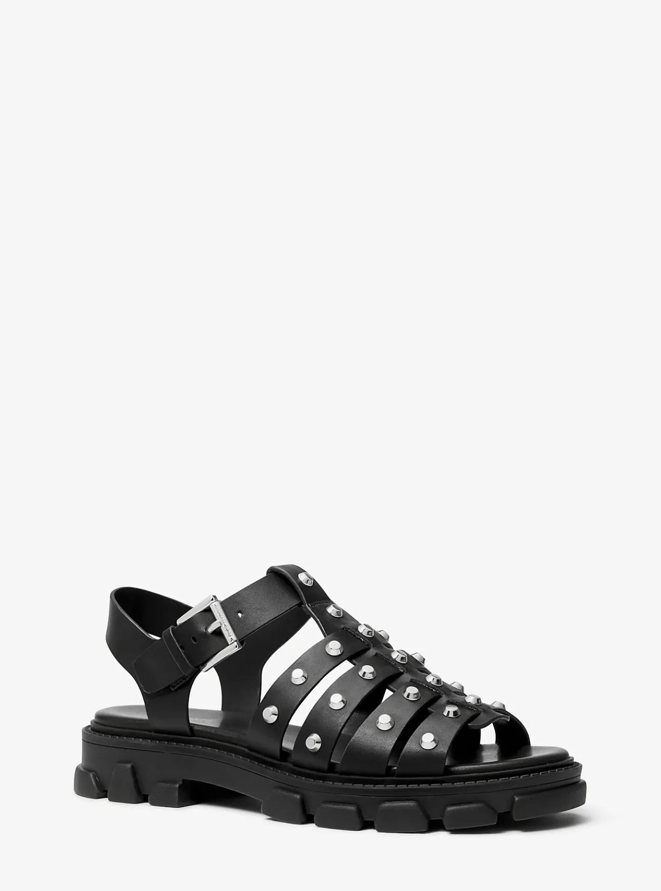 Jagger Studded Metallic Leather Sandal