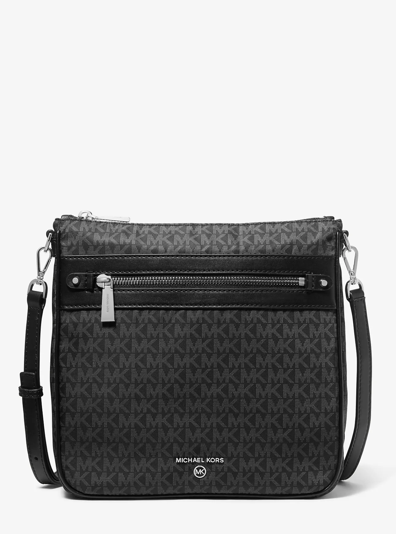 Jet Set Large Logo Print Woven Crossbody Bag