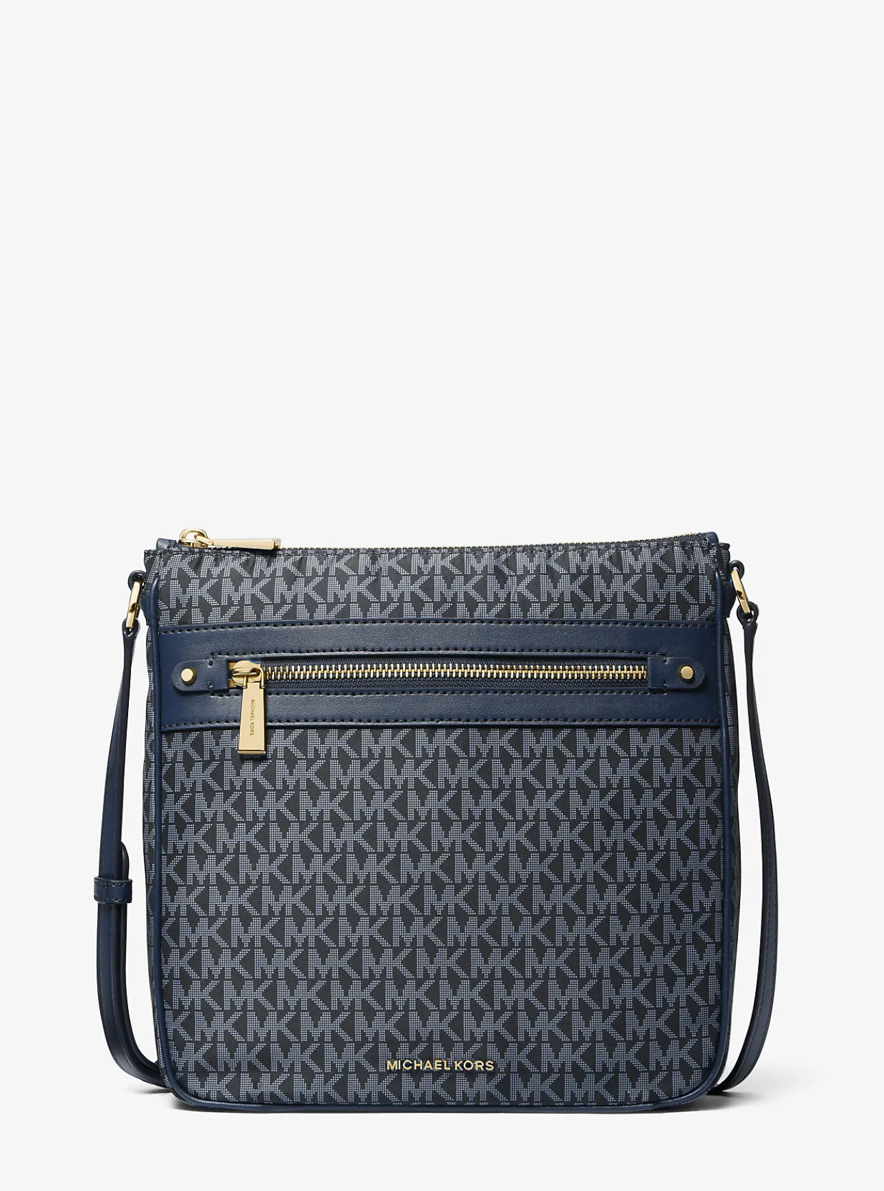 Jet Set Large Signature Logo Print Woven Crossbody Bag