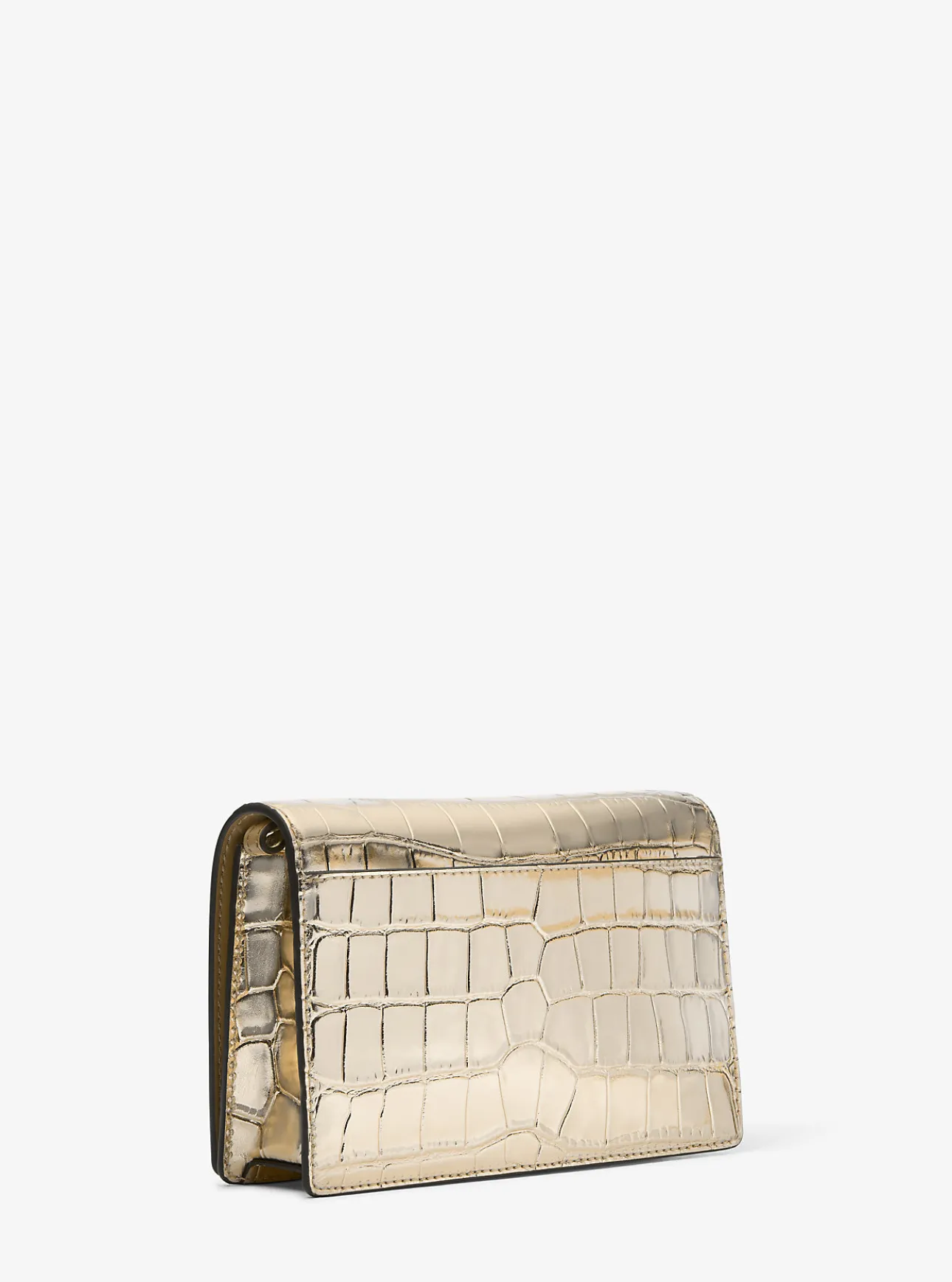 Jet Set Medium Metallic Crocodile Embossed Leather Crossbody Bag