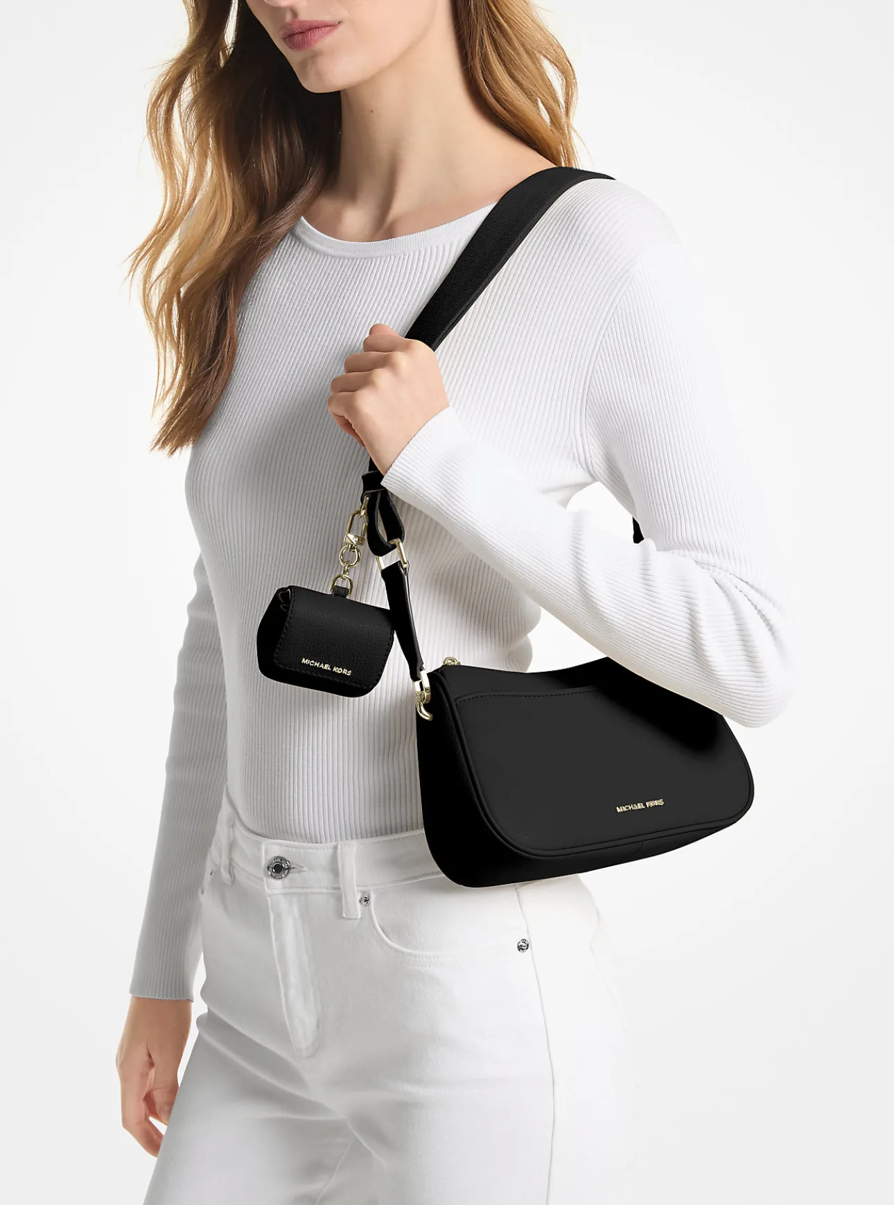 Jet Set Medium Pebbled Leather Crossbody Bag with Case for Apple AirPods Pro®