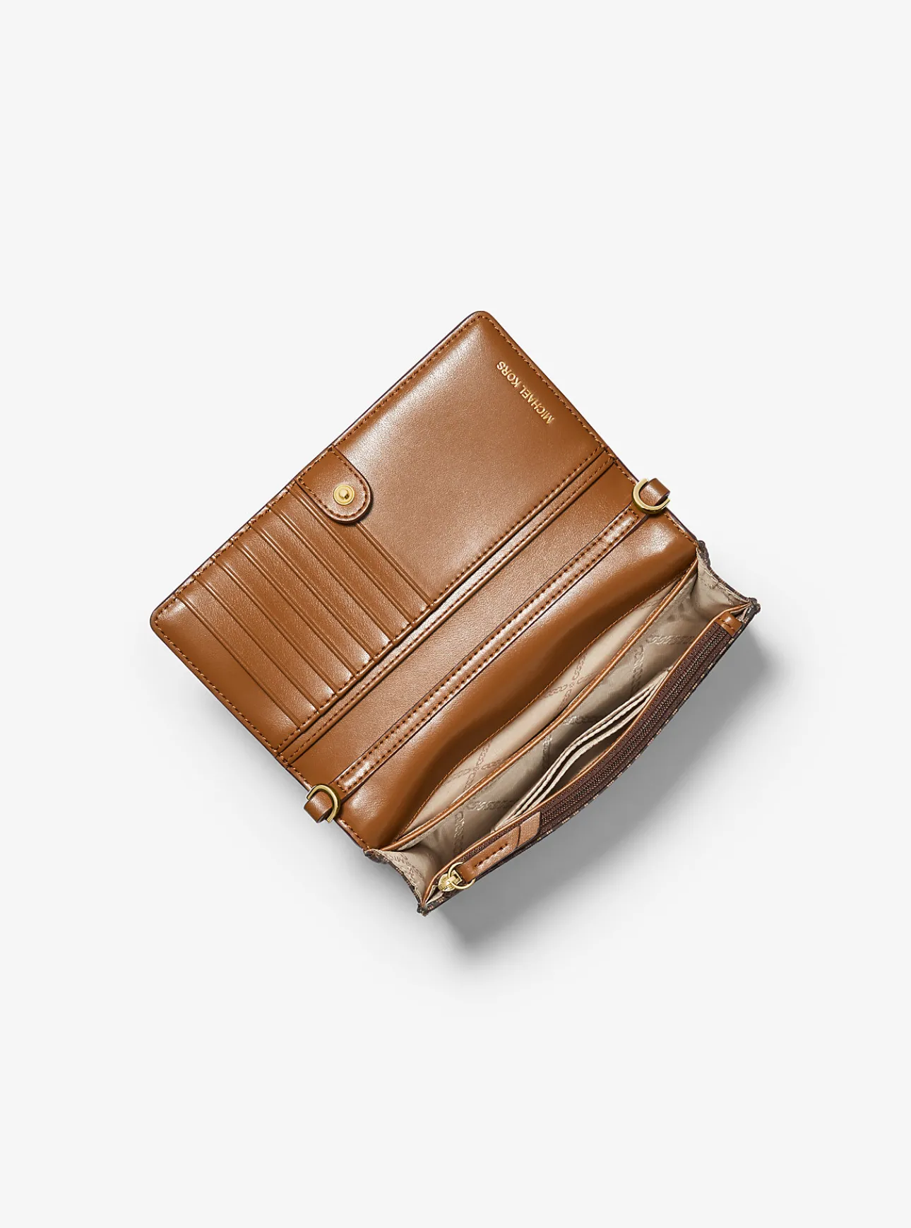 Jet Set Small Logo Print Woven Smartphone Crossbody Bag