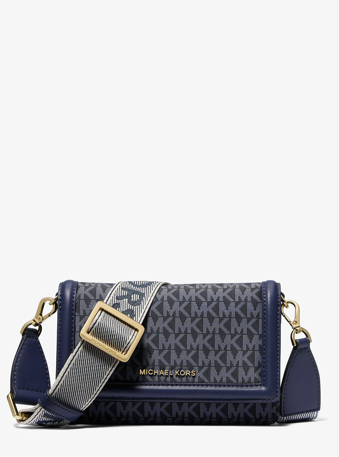 Jet Set Small Logo Print Woven Smartphone Crossbody Bag