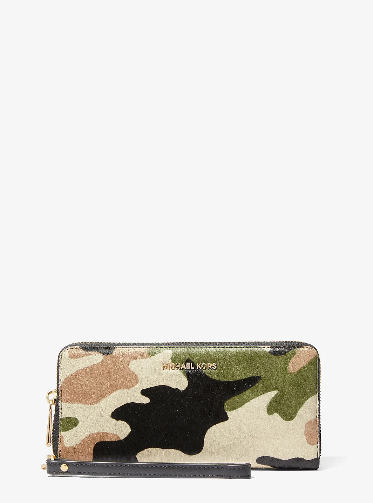 Jet Set Travel Large Camouflage Print Calf Hair Continental Wallet