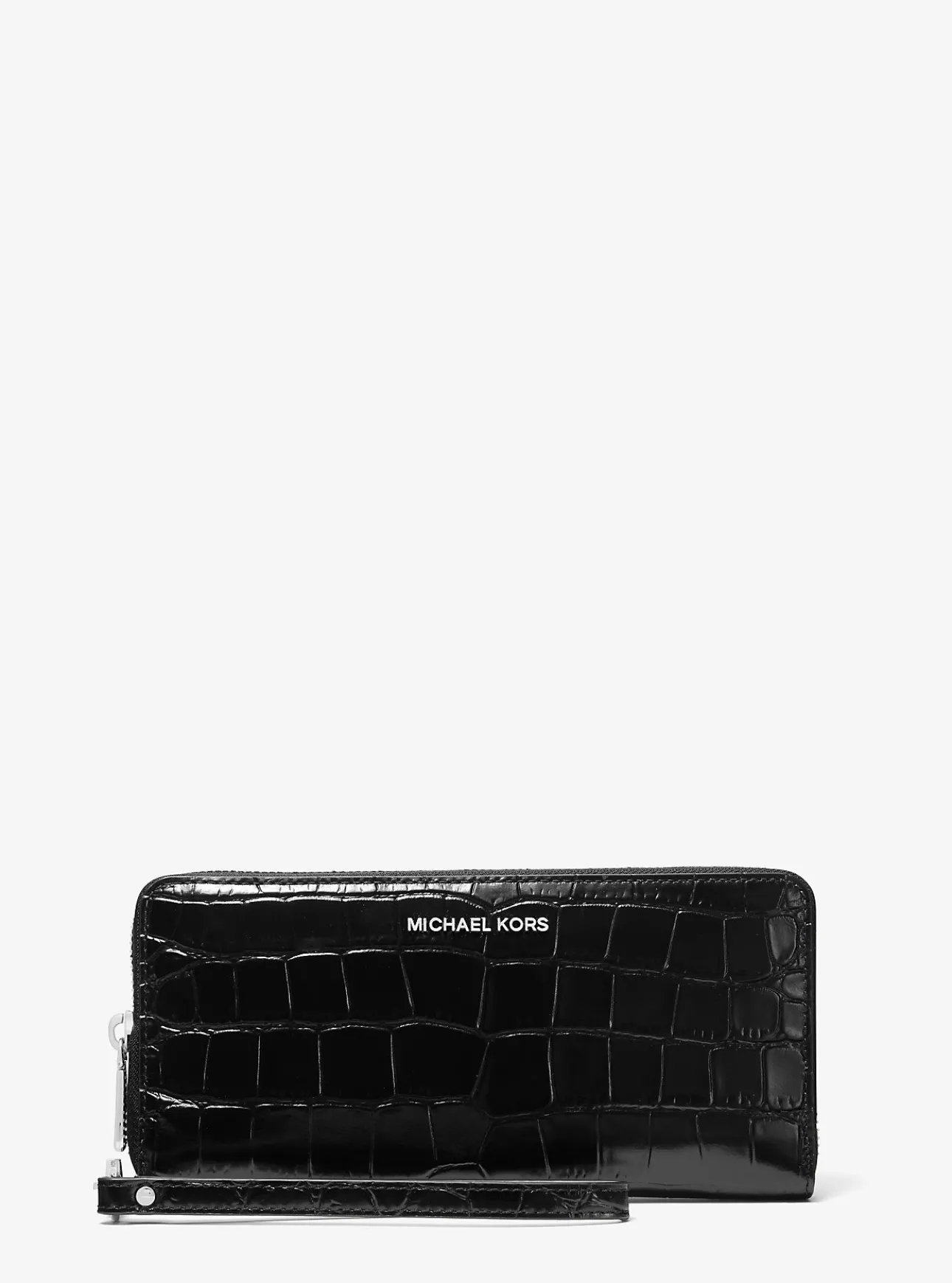 Jet Set Travel Metallic Crocodile Embossed Leather Continental Wallet