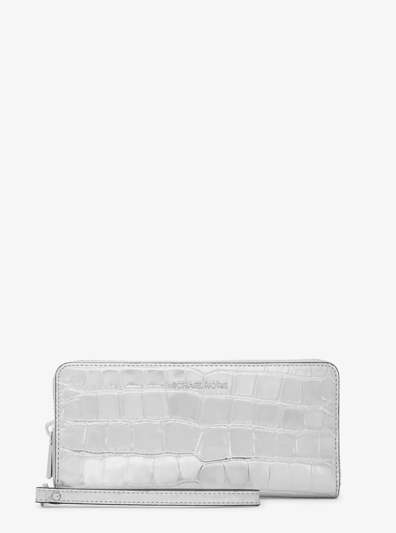 Jet Set Travel Metallic Crocodile Embossed Leather Continental Wallet