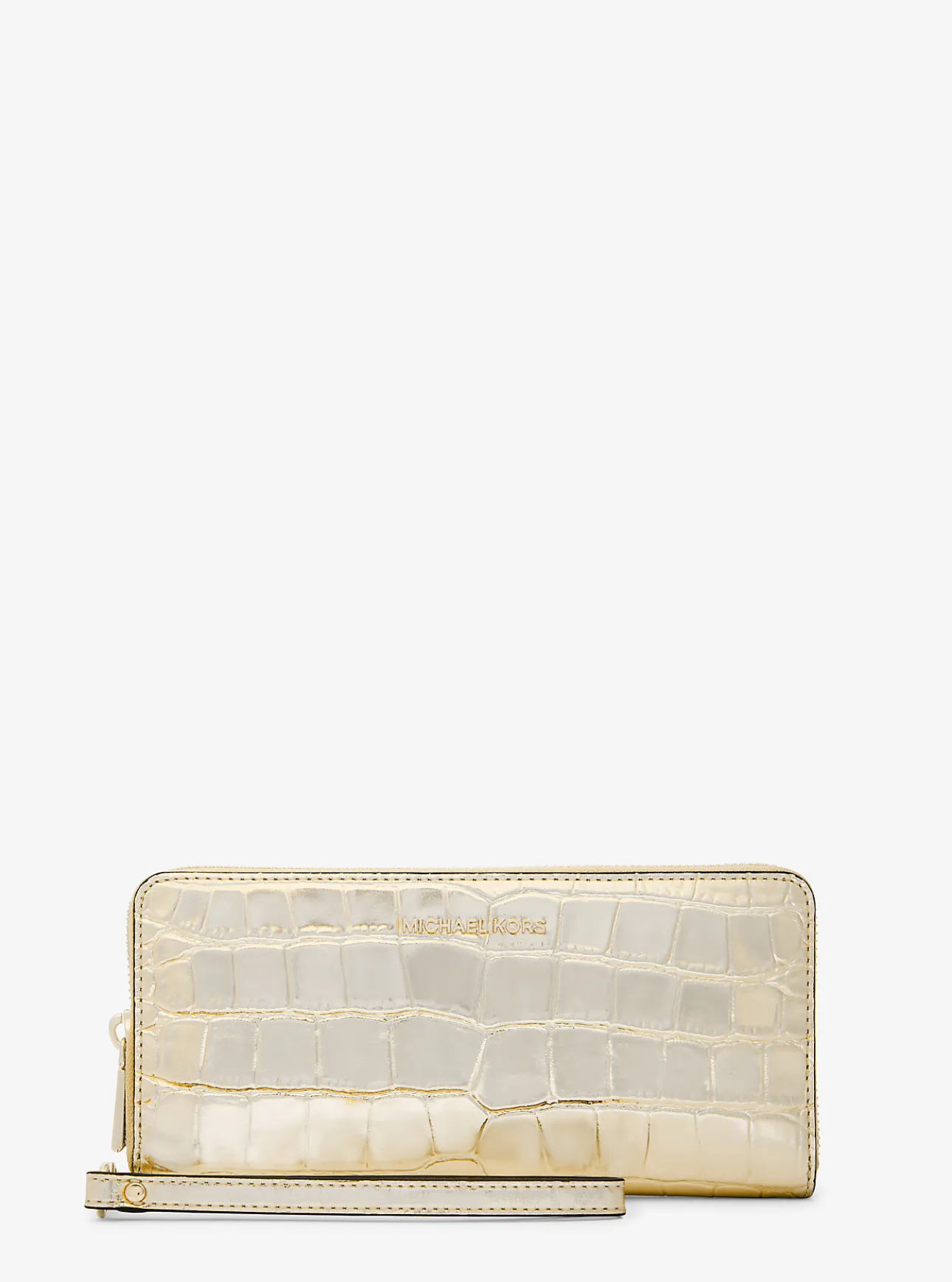 Jet Set Travel Metallic Crocodile Embossed Leather Continental Wallet