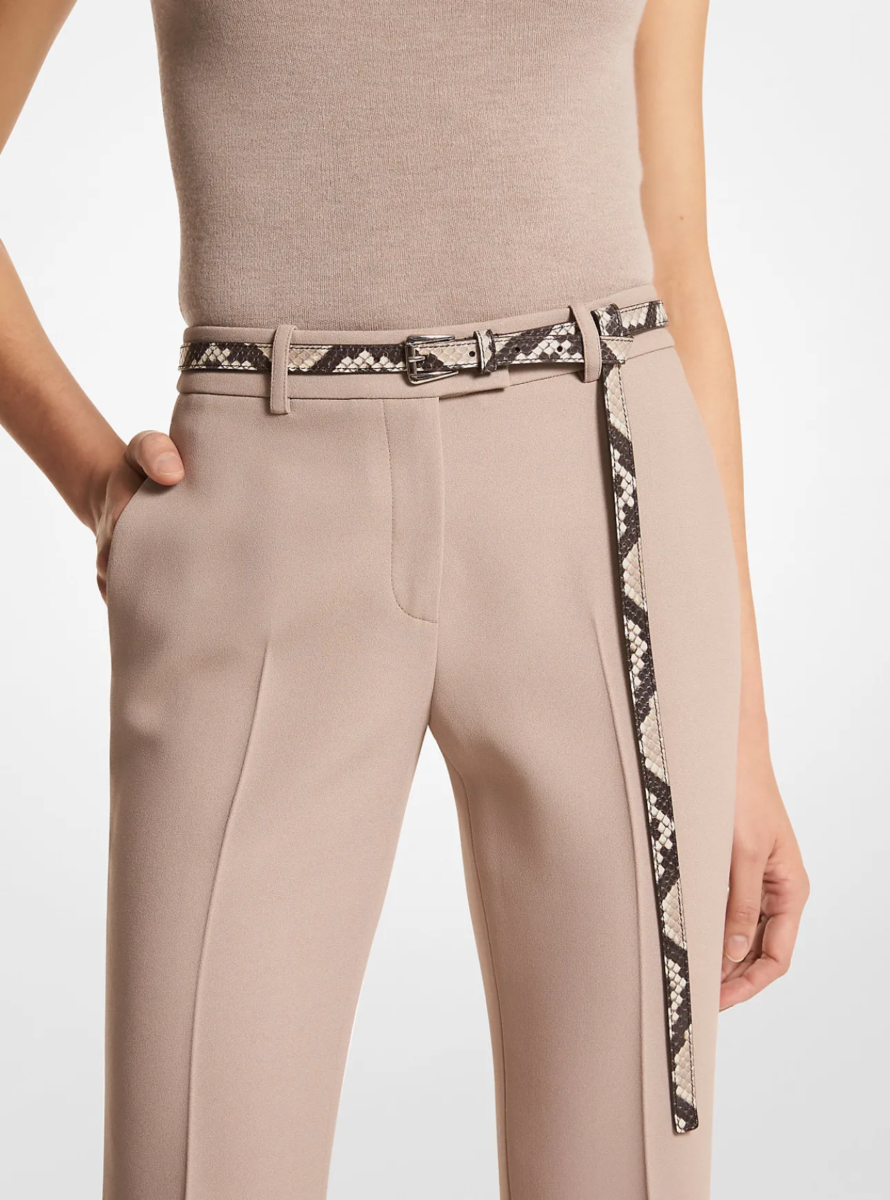 Joni Python Embossed Leather Trouser Belt