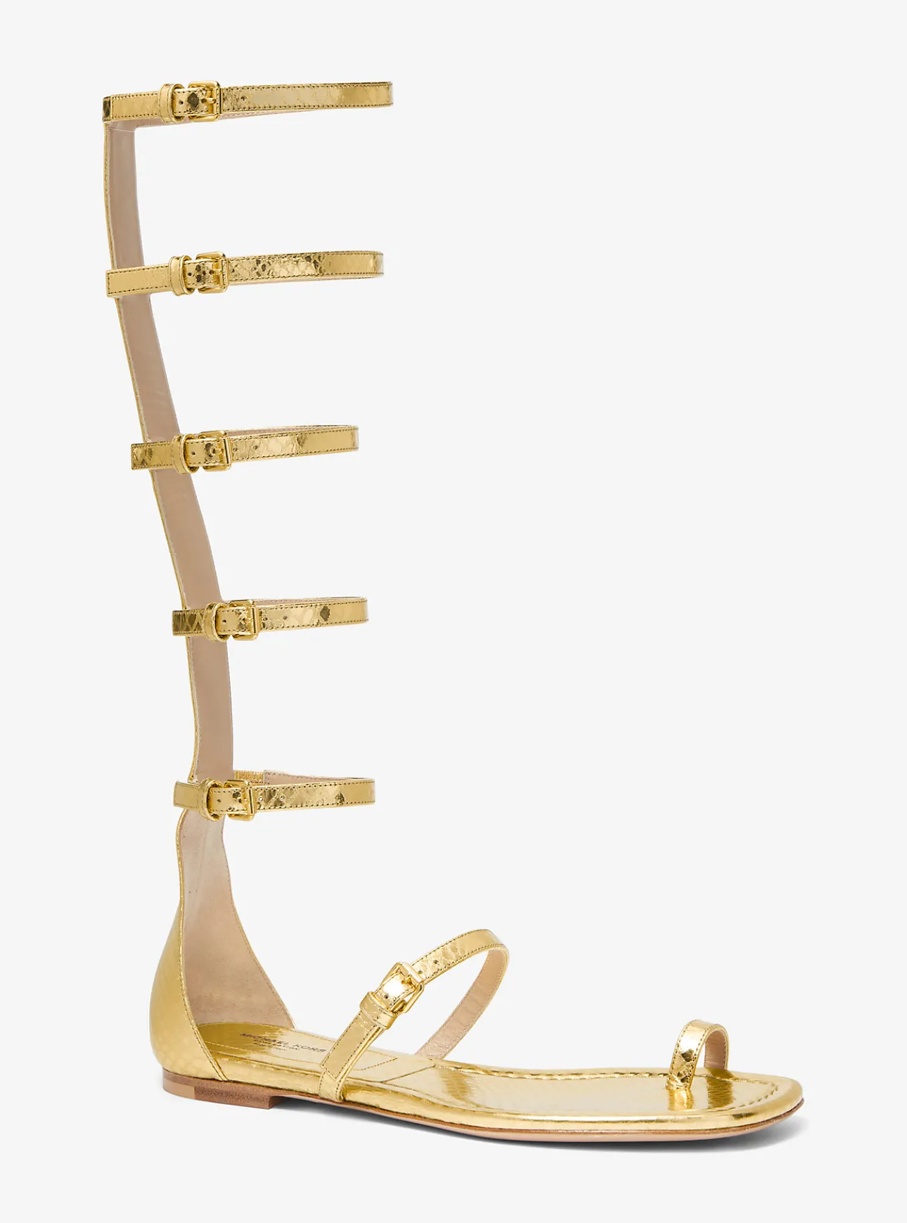 Juliette Metallic Python Embossed Leather Gladiator Sandal