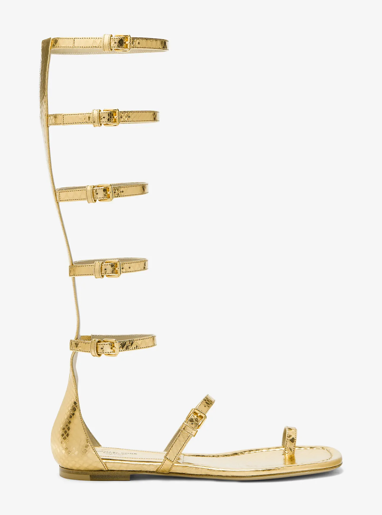 Juliette Metallic Python Embossed Leather Gladiator Sandal