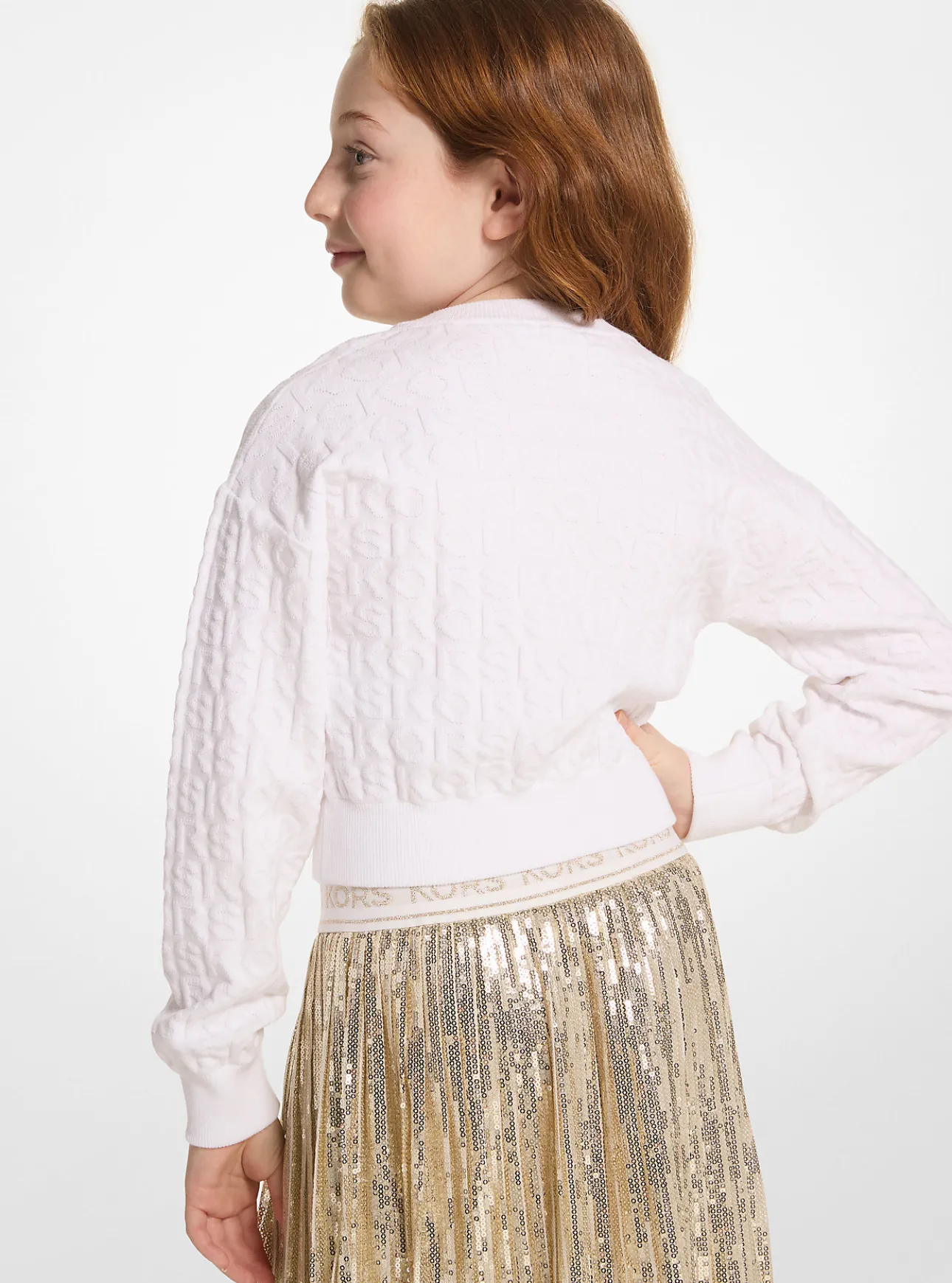 KORS Cotton Terry Blend Zip-Up Cardigan