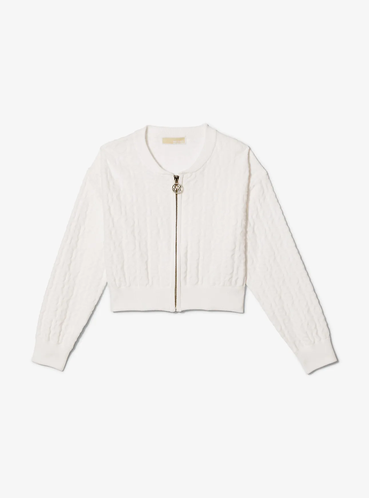 KORS Cotton Terry Blend Zip-Up Cardigan