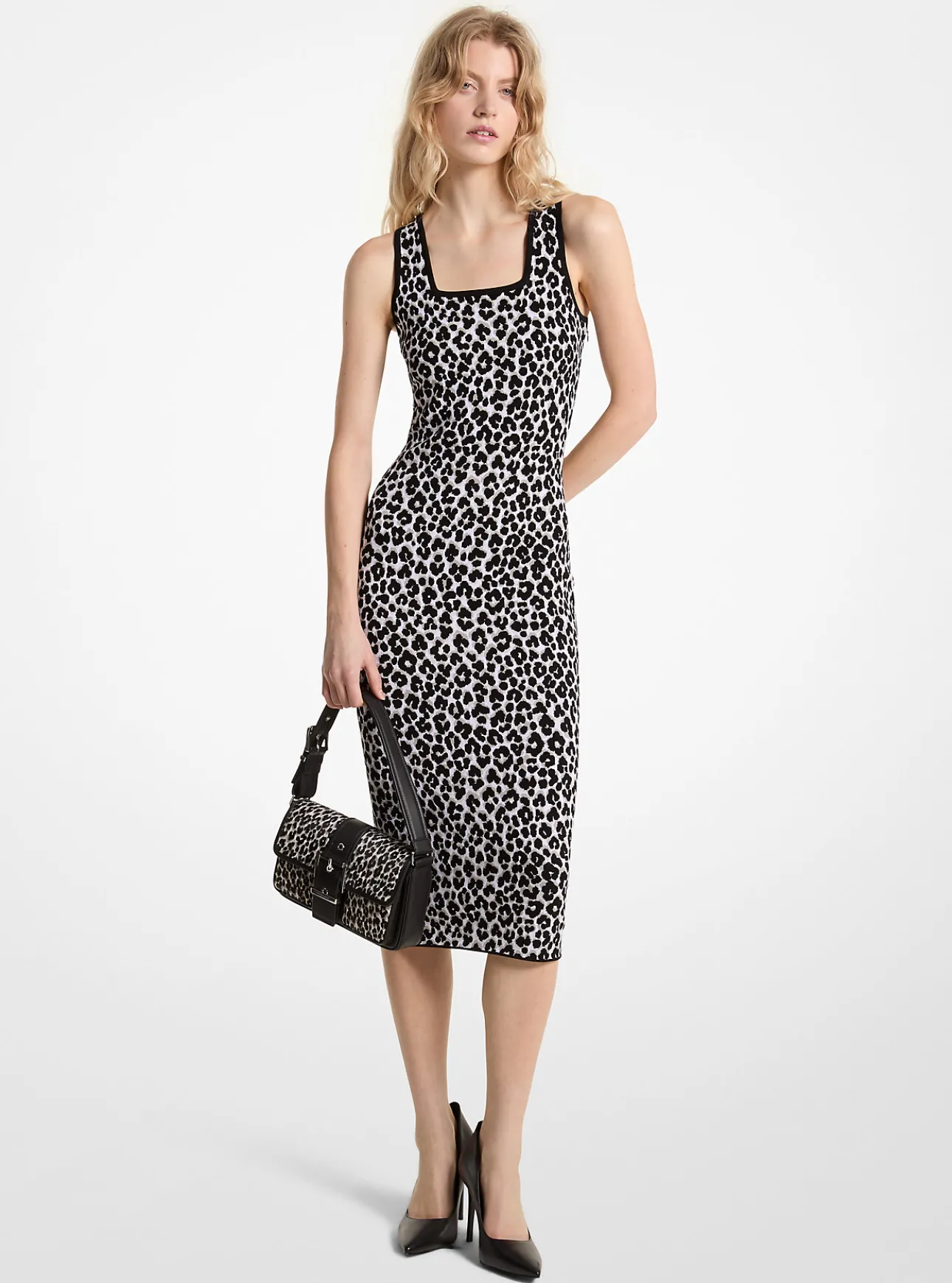 Leopard Jacquard Knit Dress