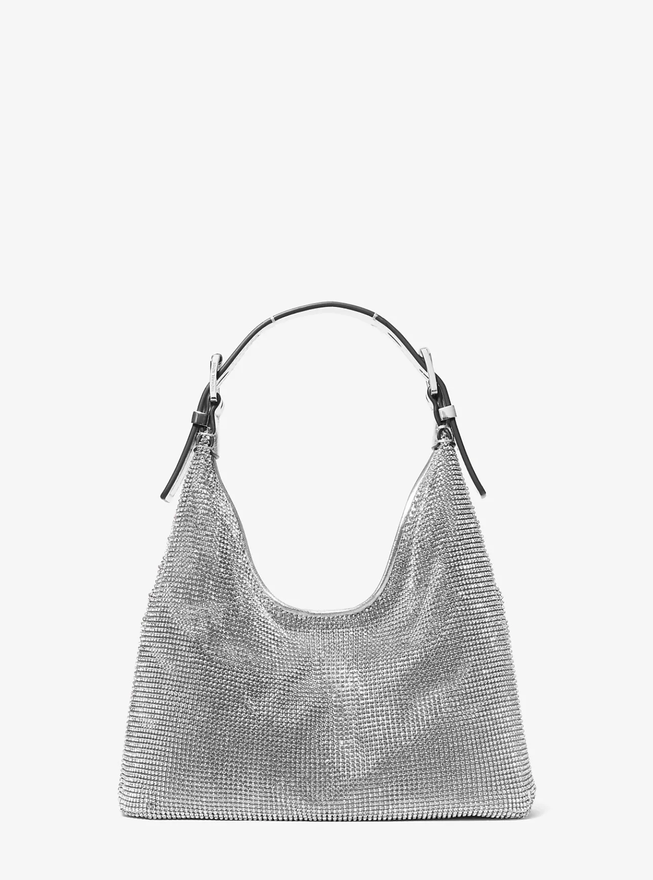 Limited-Edition Nolita Small Metallic Rhinestone Mesh Hobo Shoulder Bag