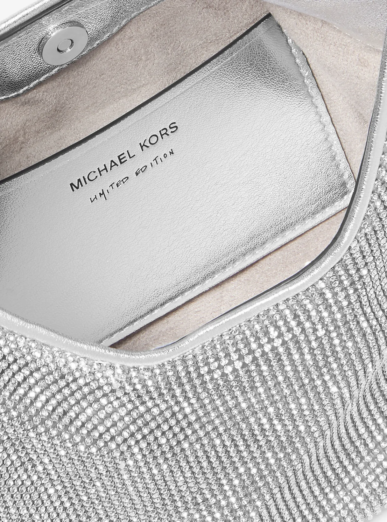 Limited-Edition Nolita Small Metallic Rhinestone Mesh Hobo Shoulder Bag