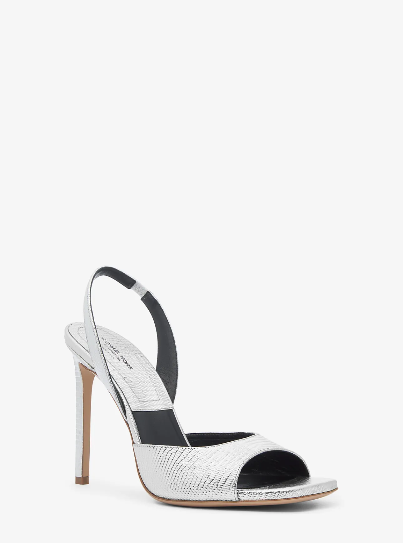 Marisa Metallic Lizard Embossed Leather Sandal