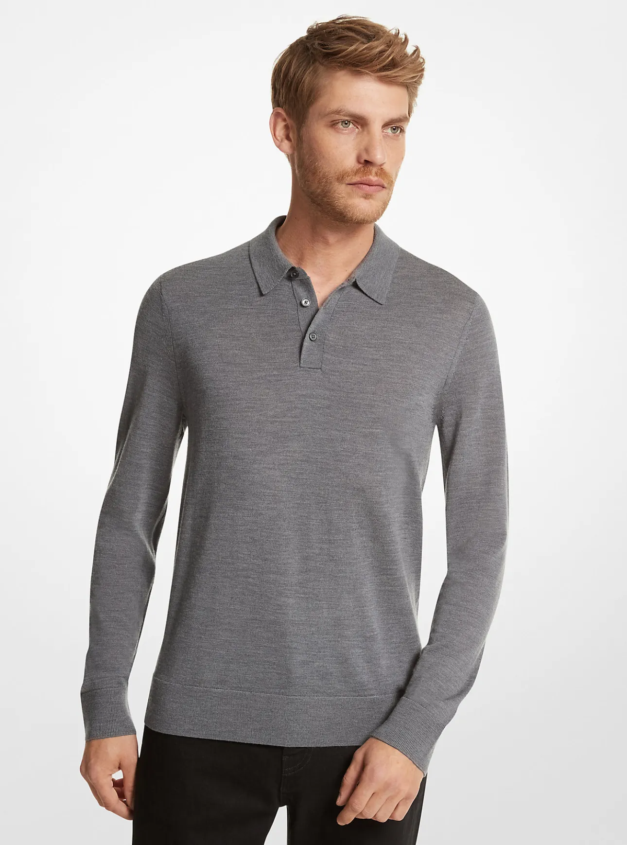 Merino Wool Polo Sweater