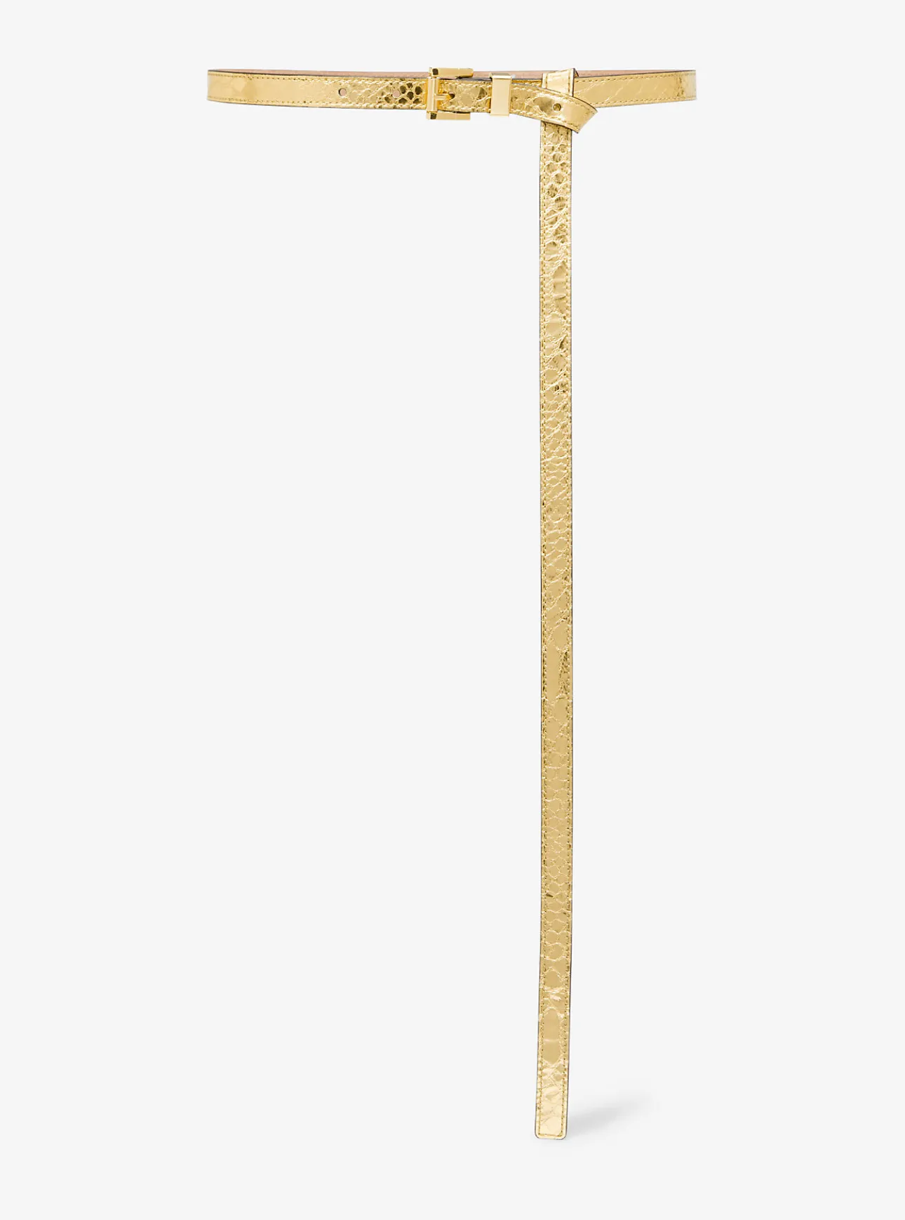 Metallic Python Embossed Leather Trouser Belt