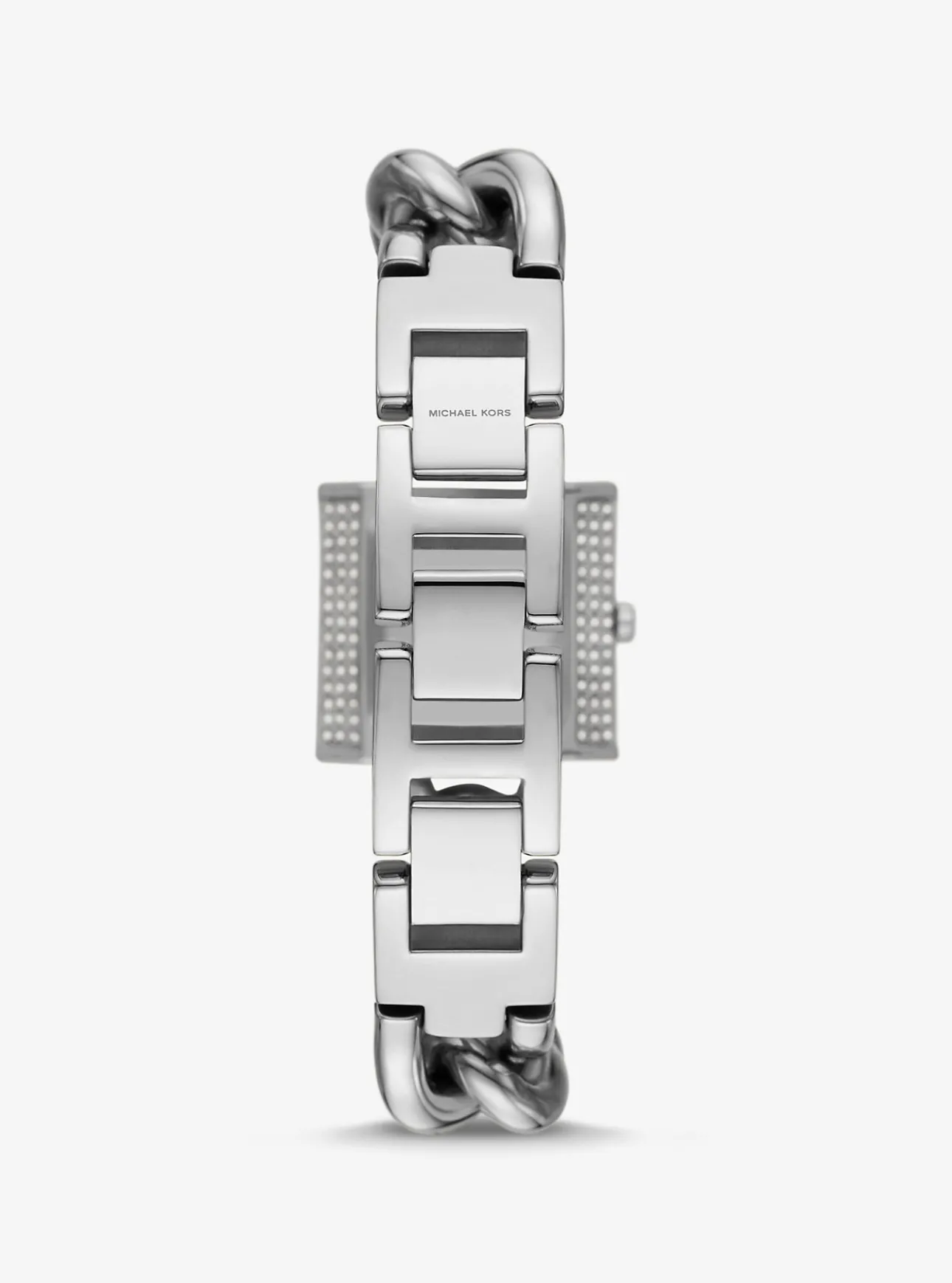 Mini Lock Pavé Silver-Tone Chain Watch