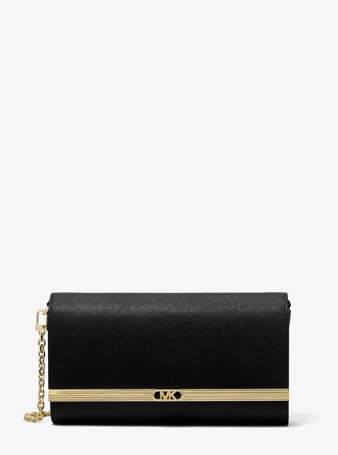 Mona Large Saffiano Leather Clutch