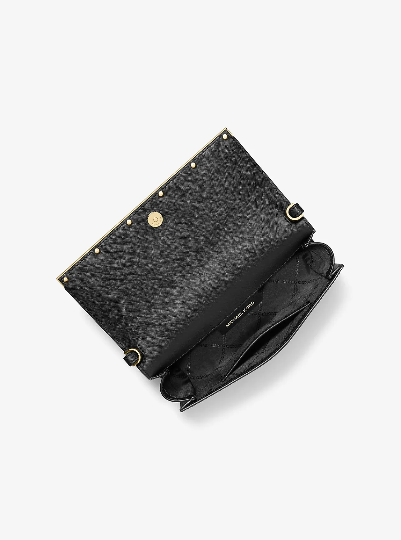 Mona Large Saffiano Leather Clutch
