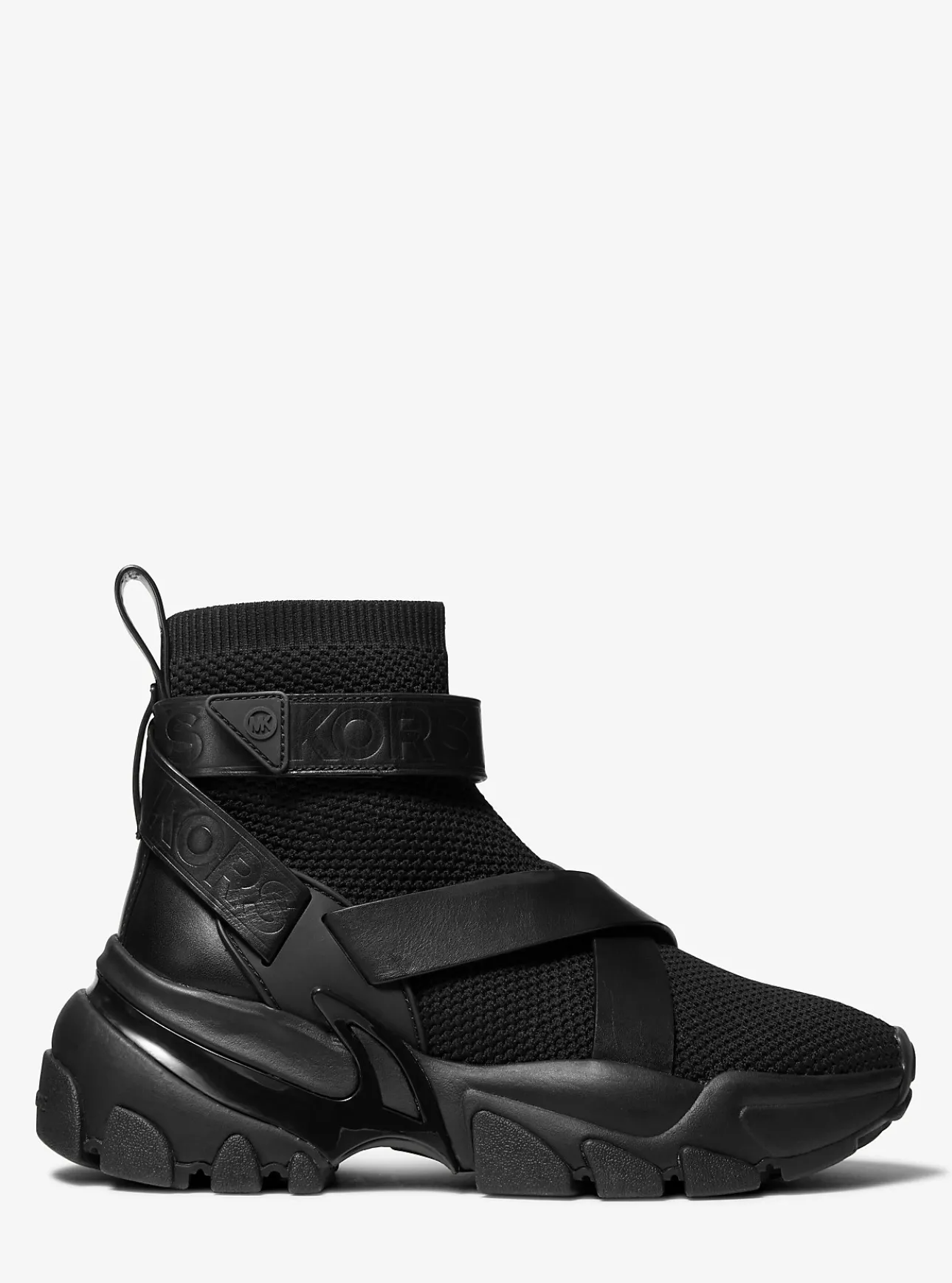 Nick Leather Strap Knit Trainer