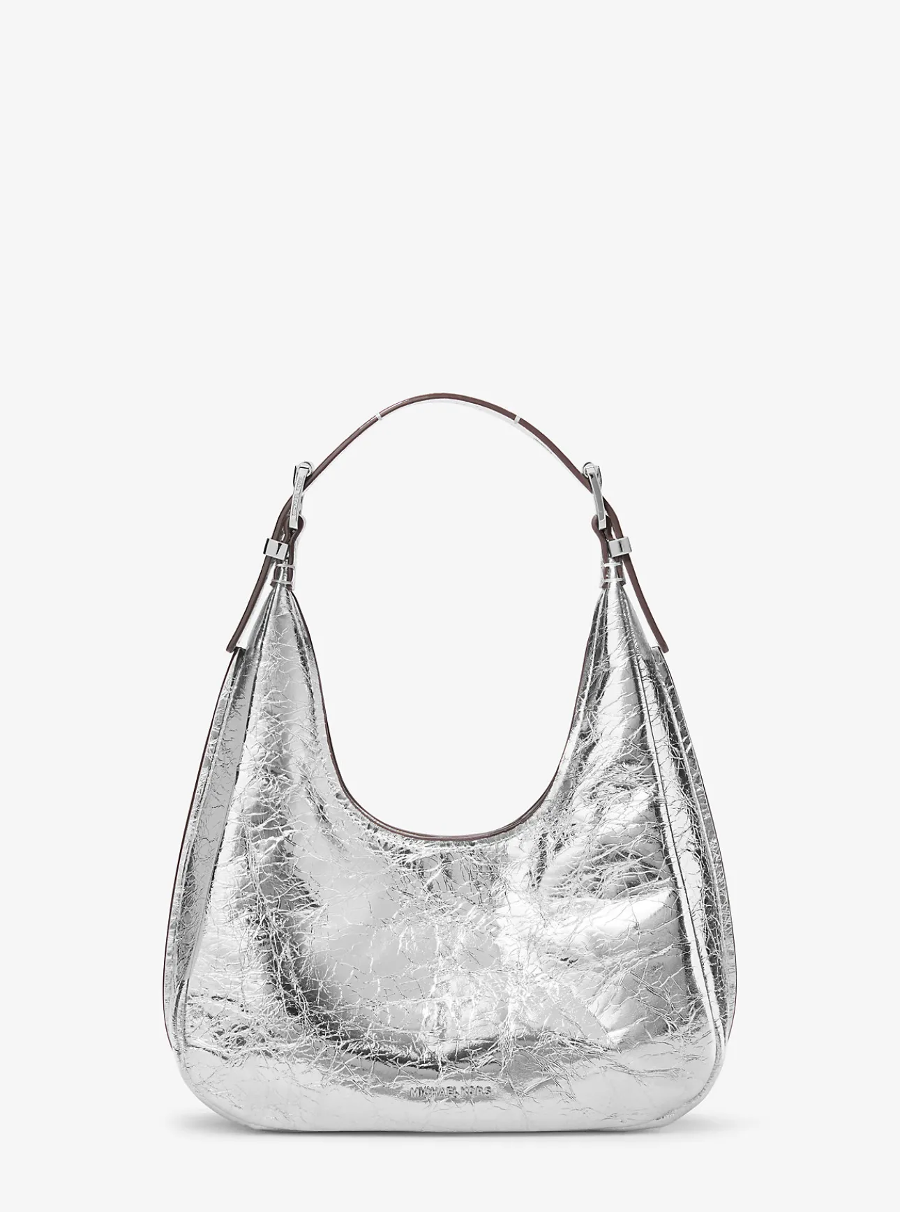 Nolita Small Metallic Crackled Leather Hobo Shoulder Bag