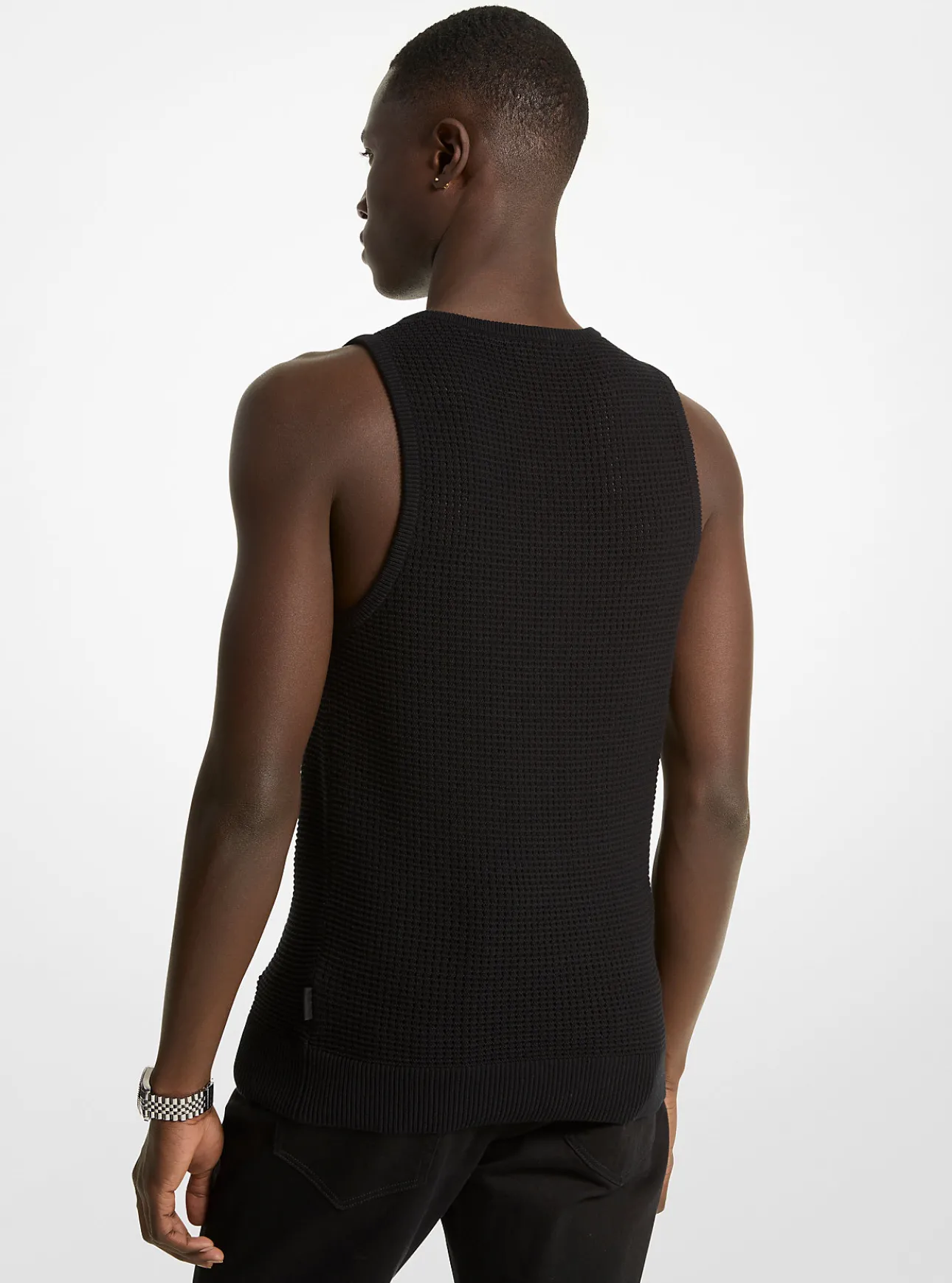 Open-Knit Cotton Tank Top