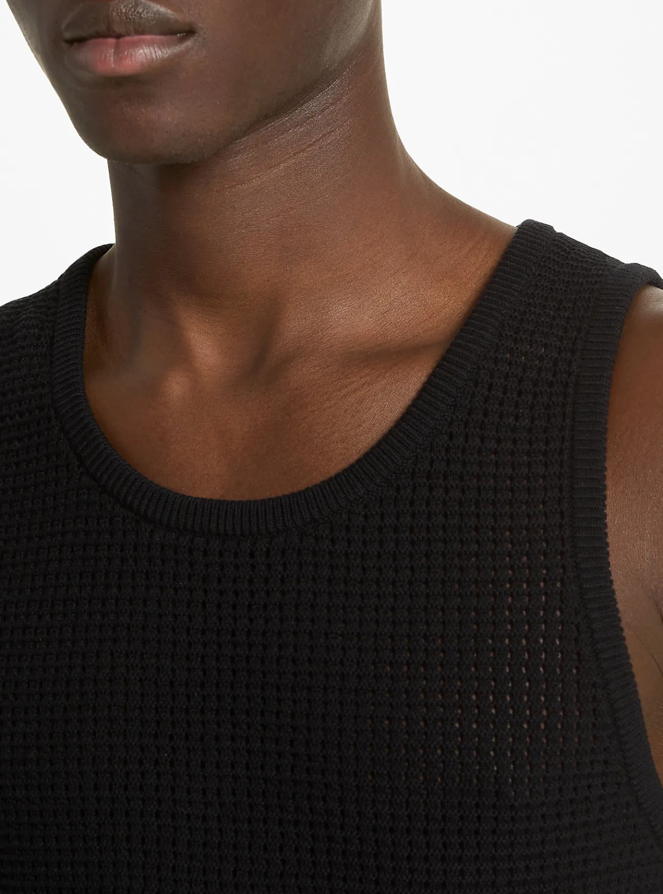 Open-Knit Cotton Tank Top
