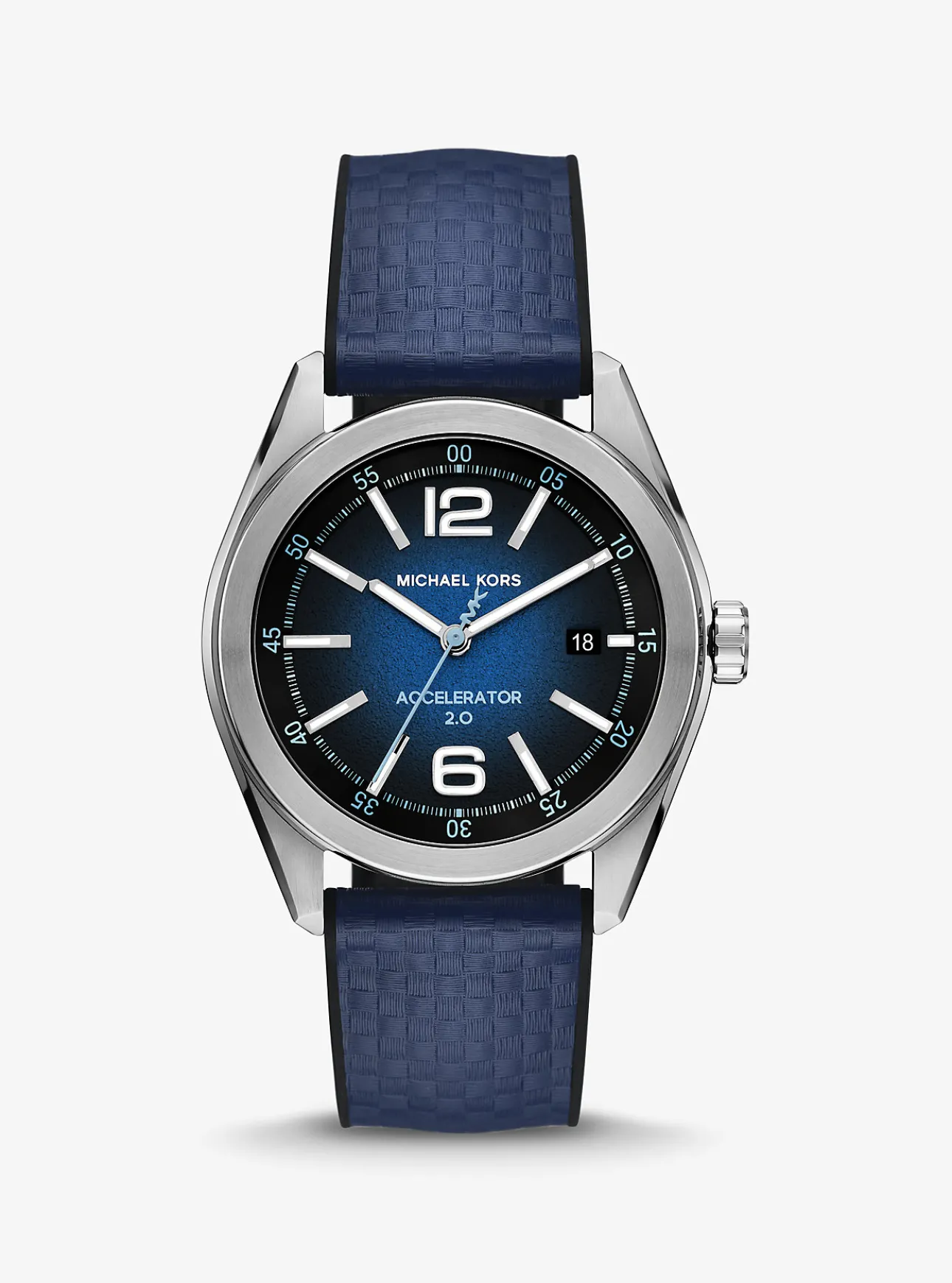 Oversized Accelerator 2.0 Silver-Tone and Textured Silicone Watch