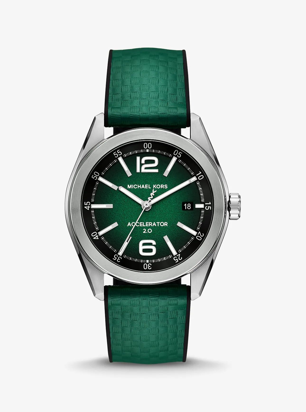 Oversized Accelerator 2.0 Silver-Tone and Textured Silicone Watch